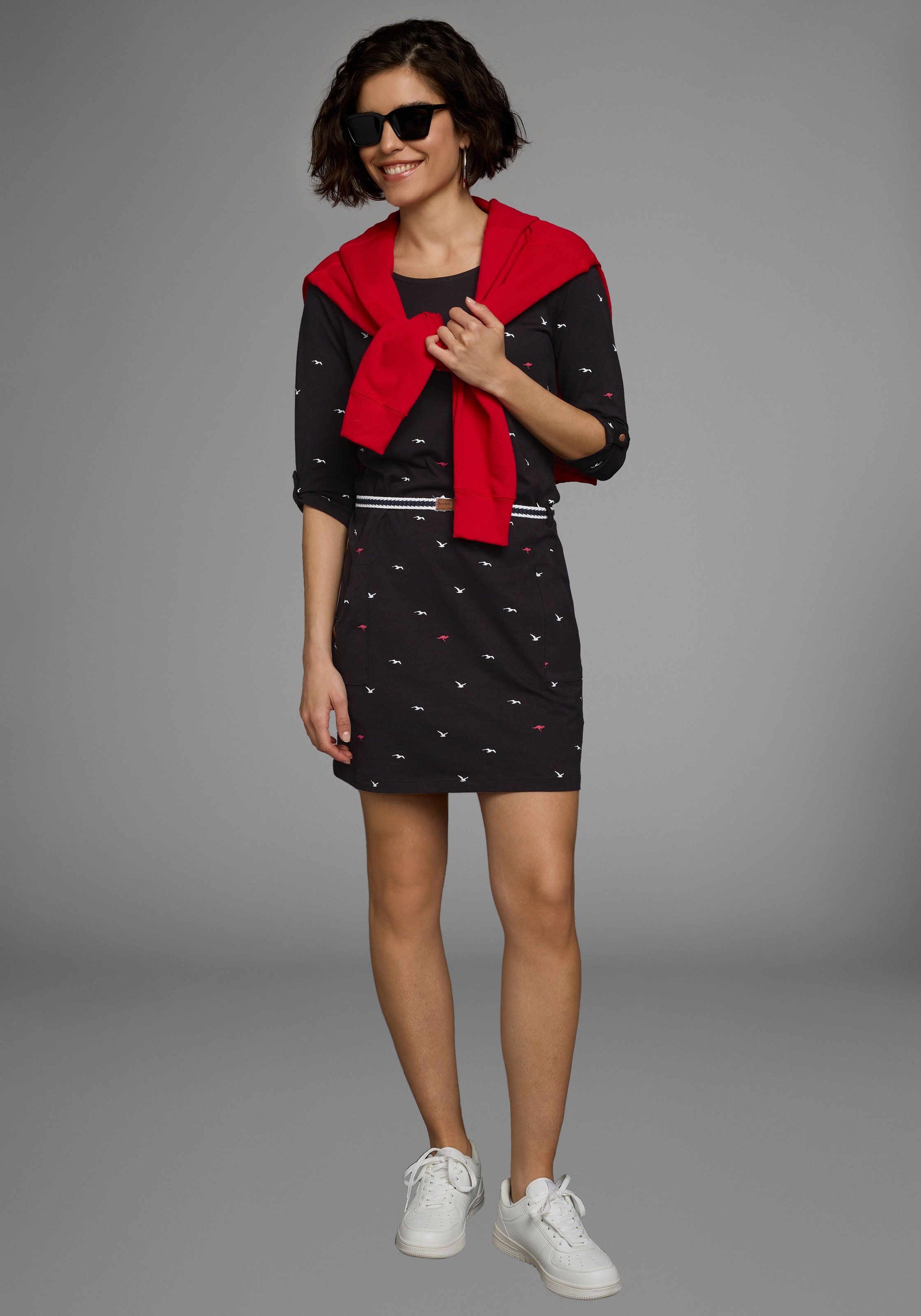 KangaROOS Jerseykleid Set, mit abnehmbarem Gürtel, aufgesetzte Taschen figu günstig online kaufen