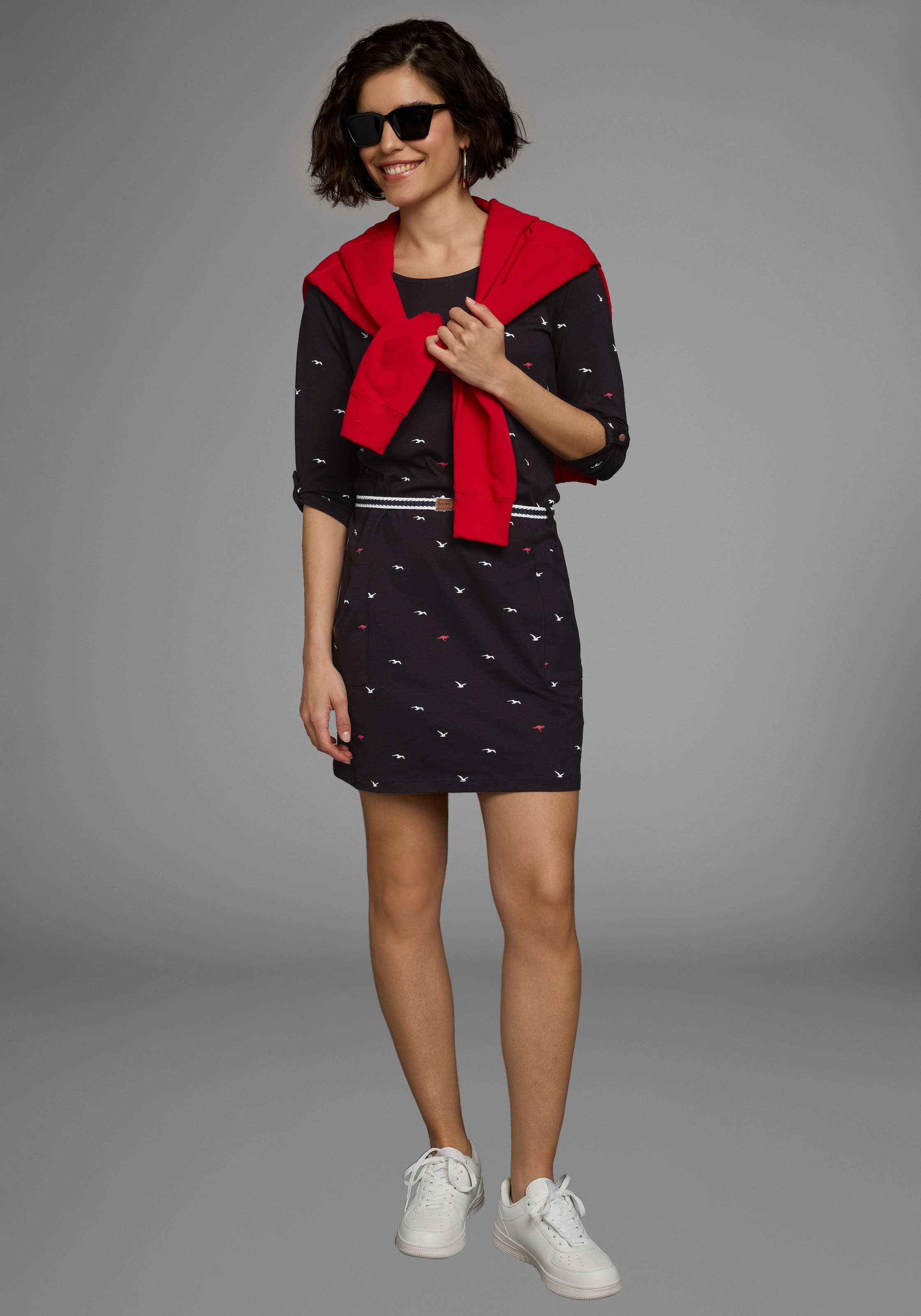 KangaROOS Jerseykleid, (Set, mit abnehmbarem Gürtel), figurbetonte Passform günstig online kaufen