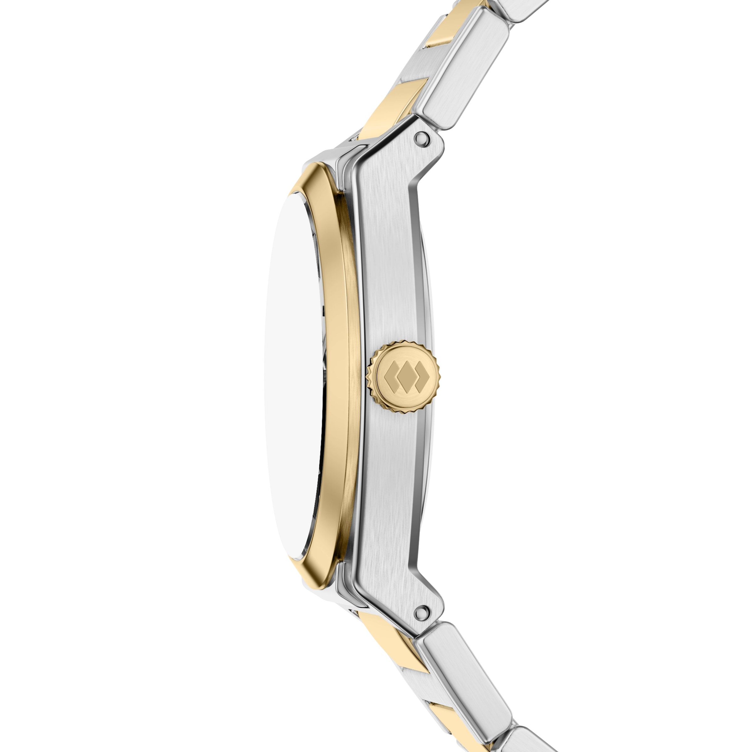 Fossil Quarzuhr »Everett« Armbanduhr, Edelstahlarmband, analog, Glassteine