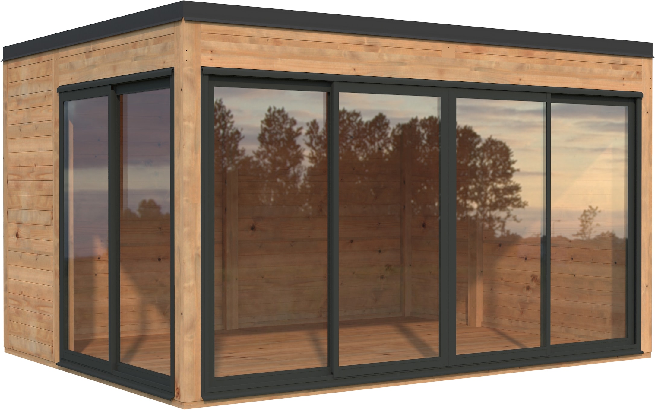 Palmako Holzpavillon "Serena 12,6 m² Set 1 Slide Plus" BxTxH: 420x320x250 cm