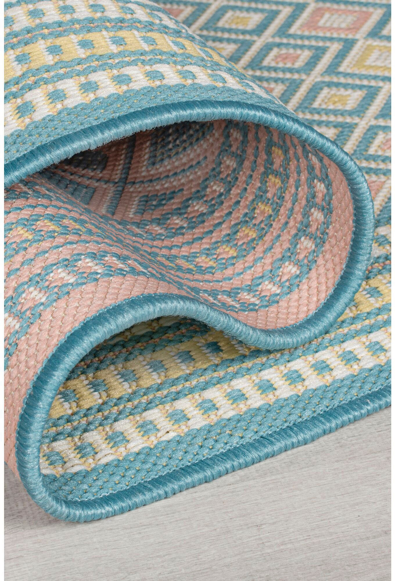 FLAIR RUGS Teppich »Coast, In & Outdoor Teppich« rechteckig 3 mm Höhe Outdoor Teppich mit maritimen Design in Pastellfarben
