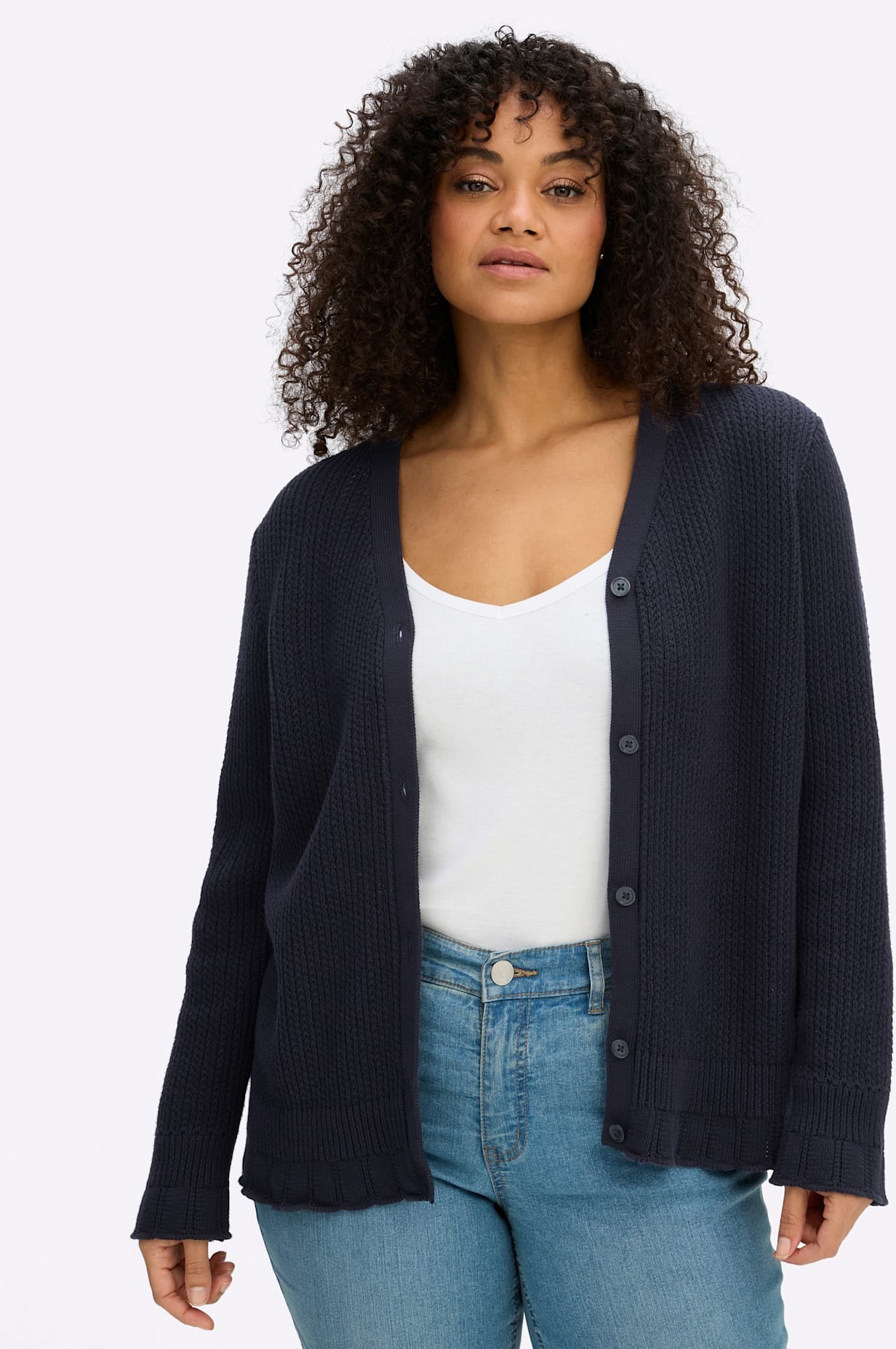 Sheego Ajourstrickjacke