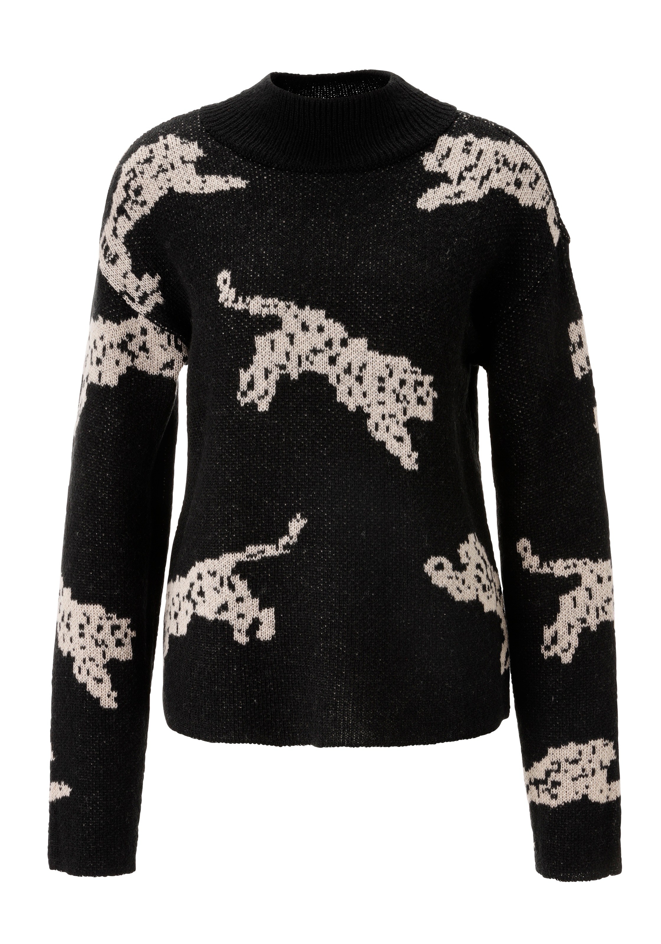 Aniston CASUAL Strickpullover, mit eingestrickten Leoparden - NEUE KOLLEKTION
