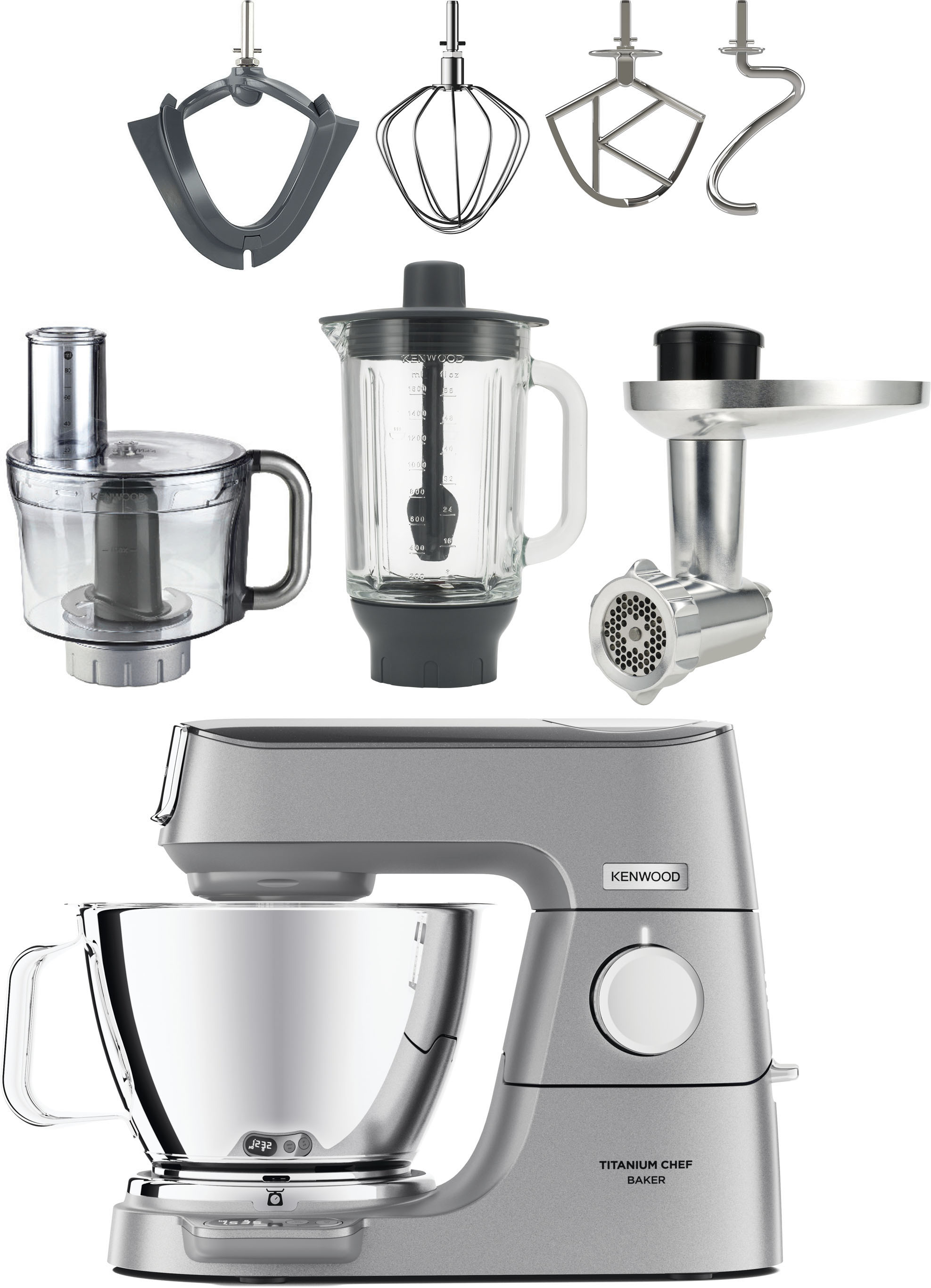 Küchenmaschine »Titanium Chef Baker KVC85.594SI«, inkl. umfangreiches Zubehör, mit...