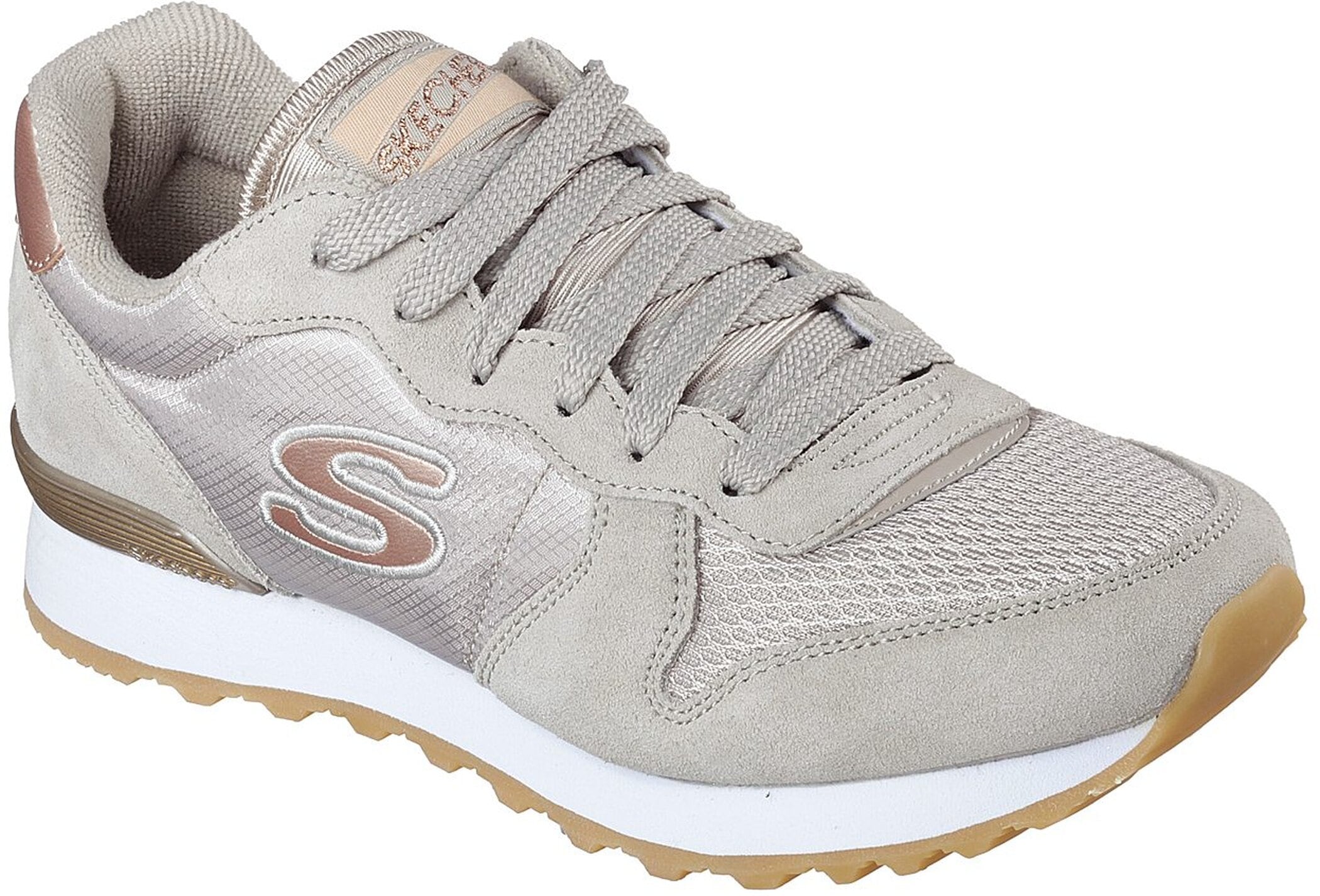 Skechers "OG 85 - GOLDN GURL" Schnürschuh, Original-Retro-Jogginschuh mit Air-Cooled Memory Foam