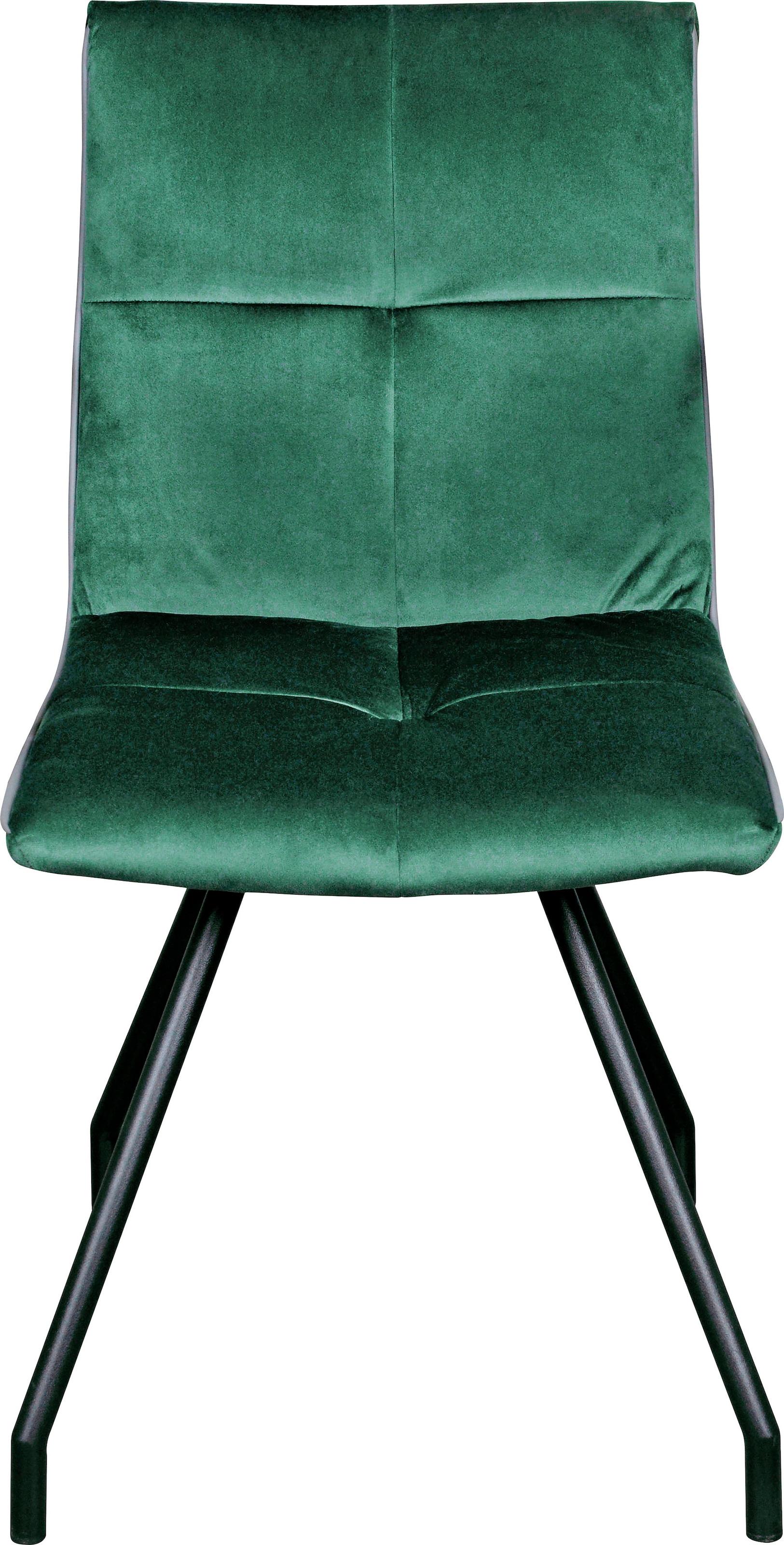 Kayoom Polsterstuhl »Stuhl Eaden 125 2er-Set, samtiger Stoffbezug, Paspel aus Kunstleder«, (Set), 2 St., stilvoll, pflegeleicht, zeitgemäße Farbgebung, samtiger Stoffbezug