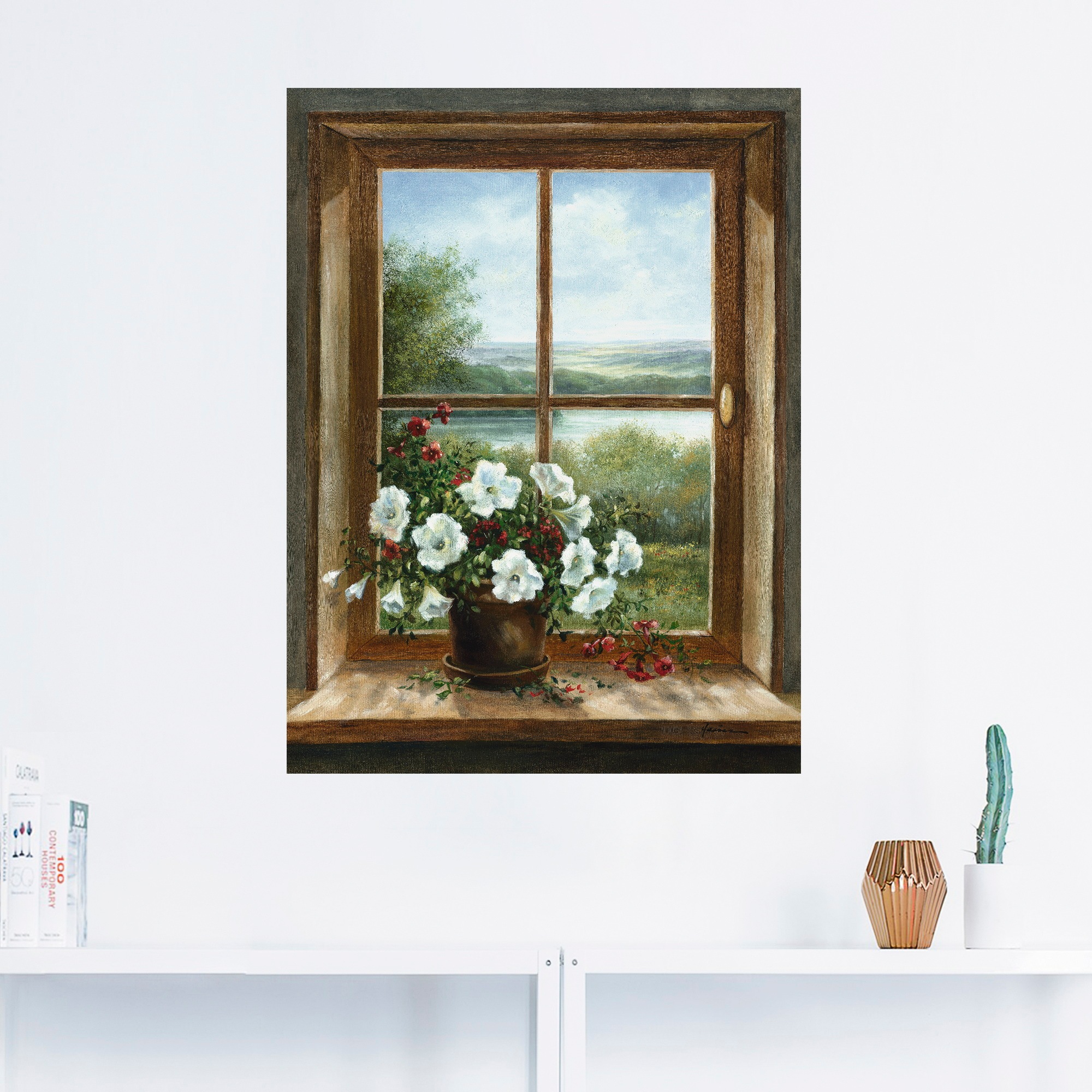 Artland Wandbild »Blumen am Fenster«, Arrangements, (1 St.), als Alubild, Outdoorbild, Leinwandbild, Poster, Wandaufkleber