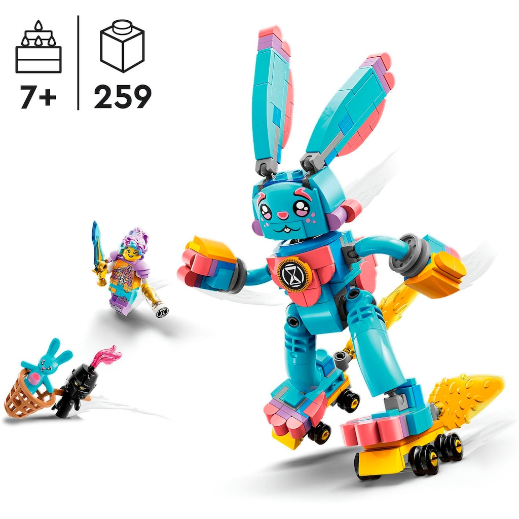 LEGO® Konstruktionsspielsteine »Izzie und ihr Hase Bunchu (71453), LEGO® DREAMZzz™«, (259 St.), Made in Europe