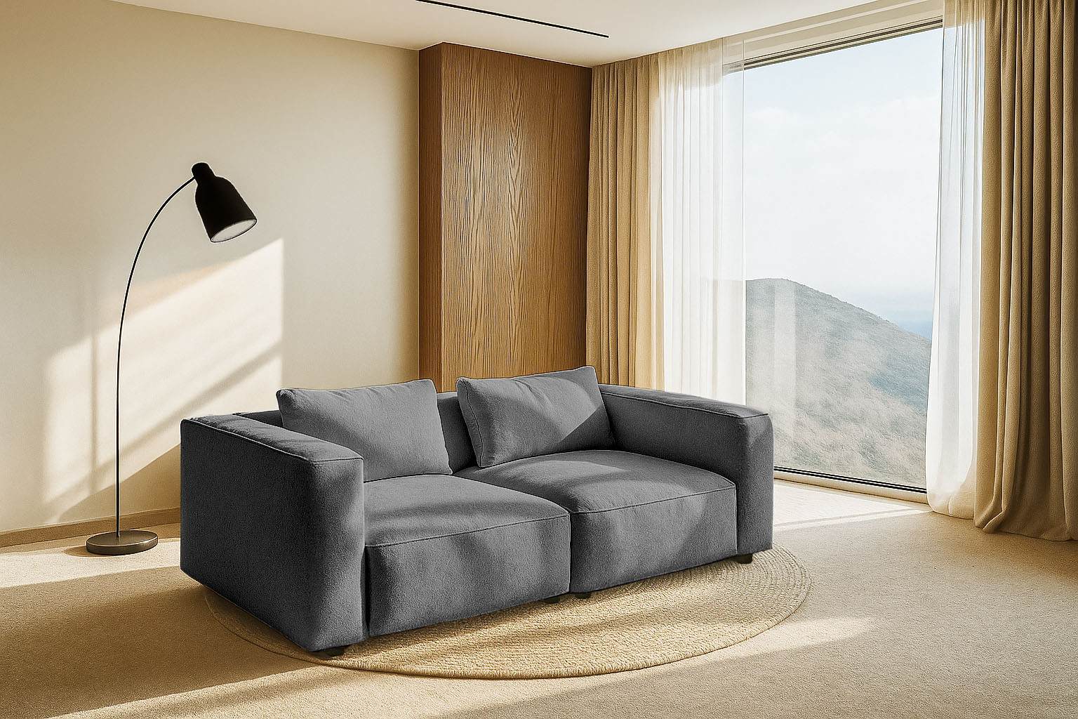 Home affaire 3-Sitzer "Tvinnet" Breite 228 cm, extra tiefe Sitzfläche, kubisches Sitzvergnügen