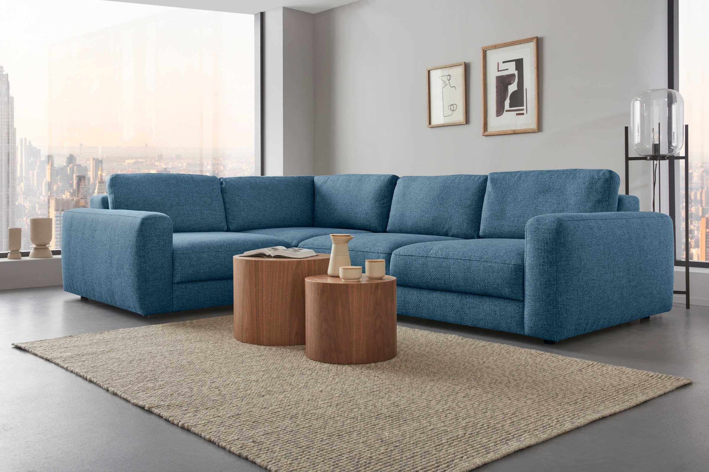 Places of Style Ecksofa "Bloomfield, L-Form", extra tiefe Sitzfläche, wahlw günstig online kaufen