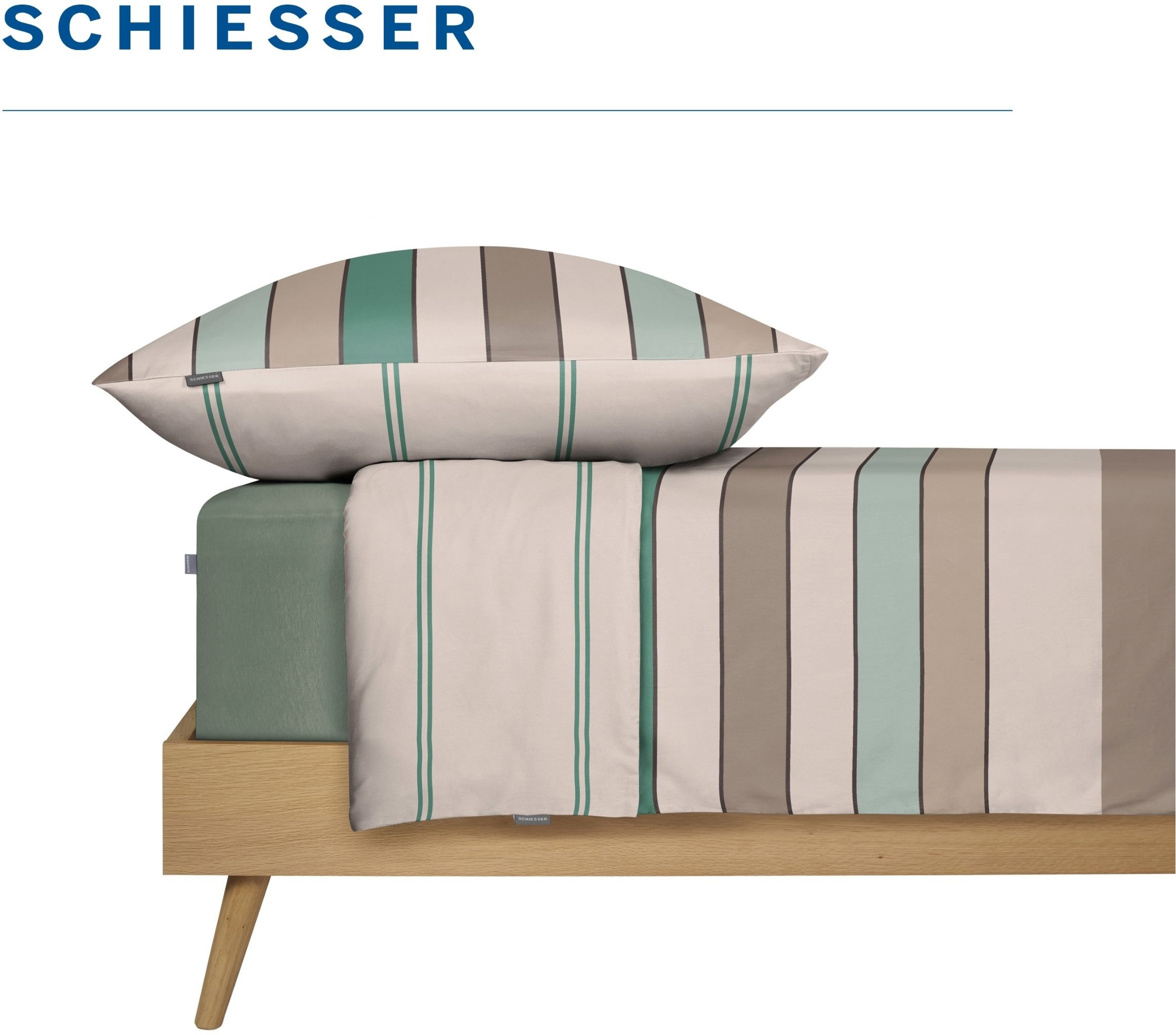 Schiesser Wendebettwäsche »Knut aus weicher Baumwolle mit Streifen« 2 OEKO-TEX® MADE IN GREEN