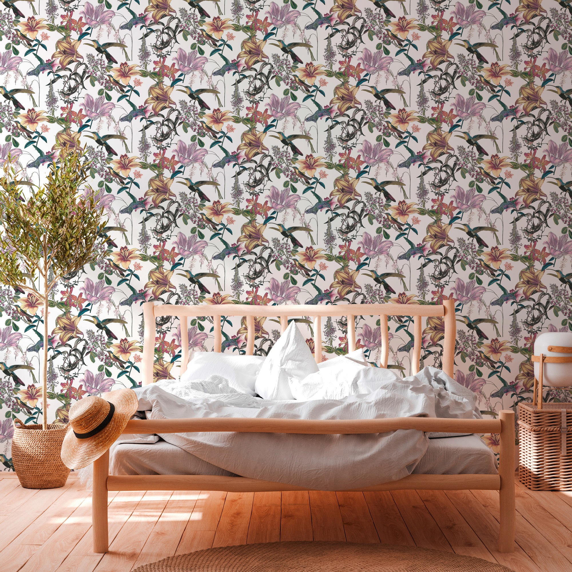 Architects Paper Vliestapete »Jungle Chic«, floral-botanisch-tropisch, Vogeltapete Tapete Blumen Tapeten Wohnzimmer Schlafzimmer Küche Design