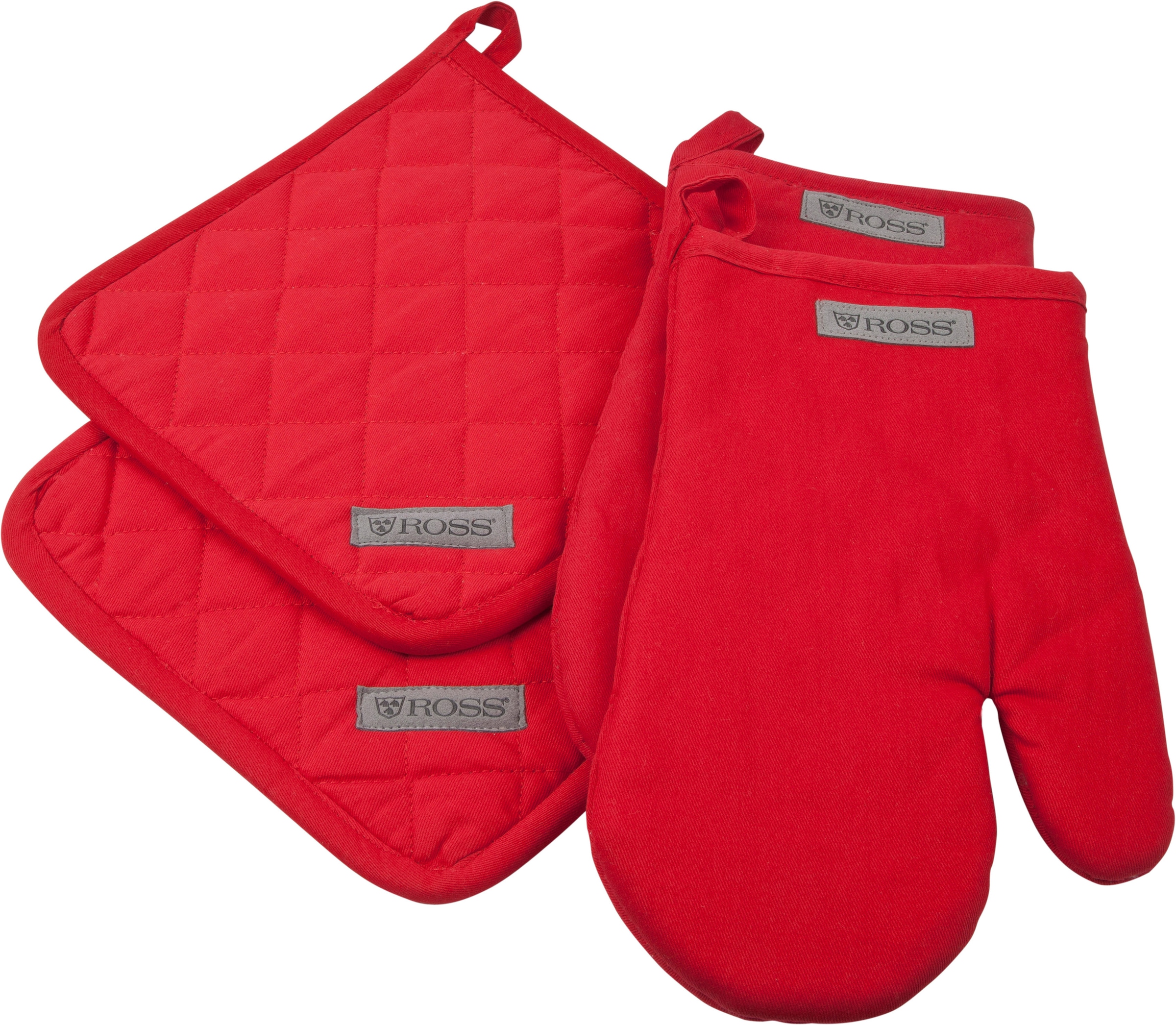 ROSS Topflappen "Exclusiv" 2x Topflappen und 2x Grillhandschuh, 100% Baumwo günstig online kaufen