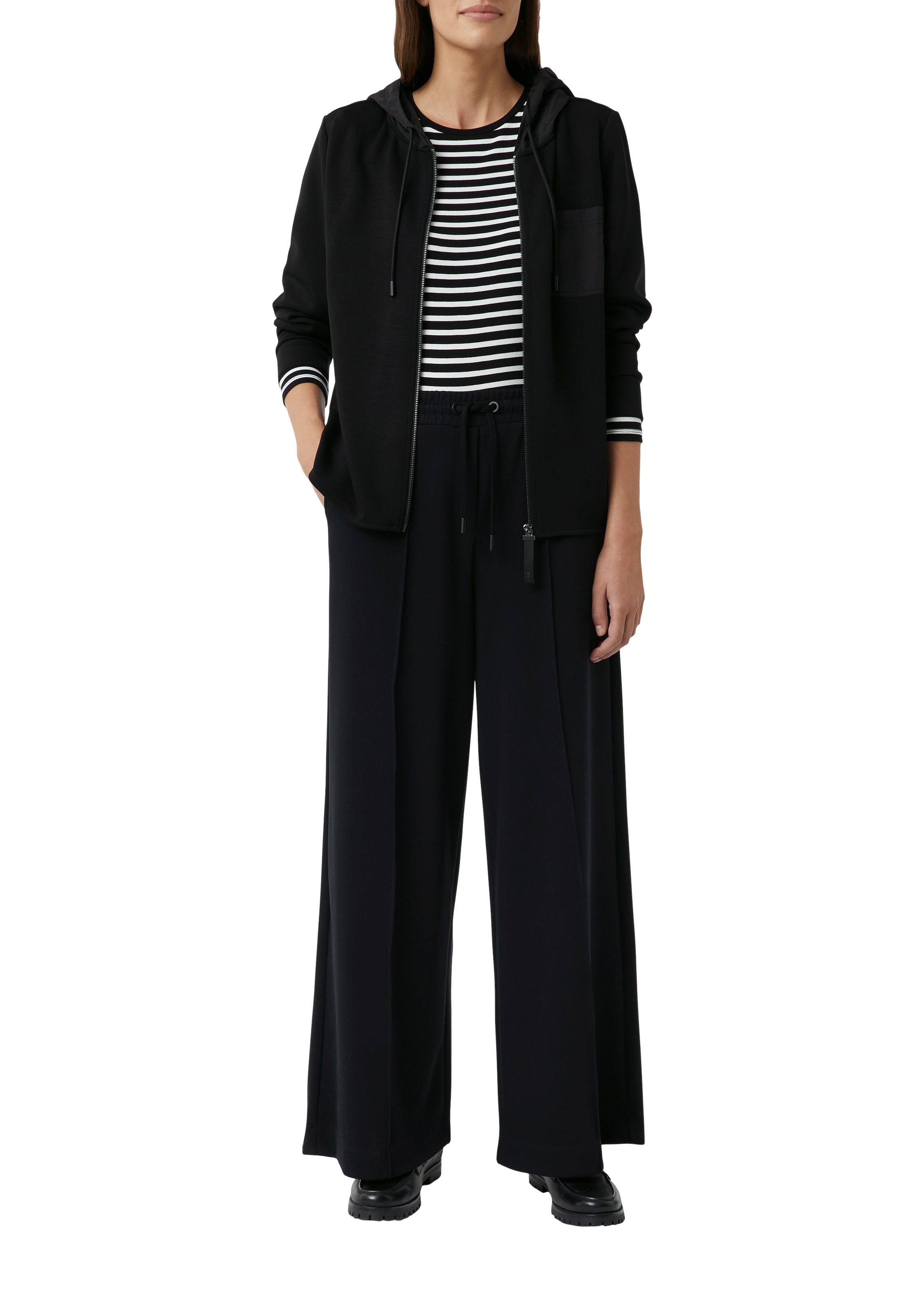 comma casual identity Jogger Pants, unifarben, elastische, casual, mit Kordel, weites Bein