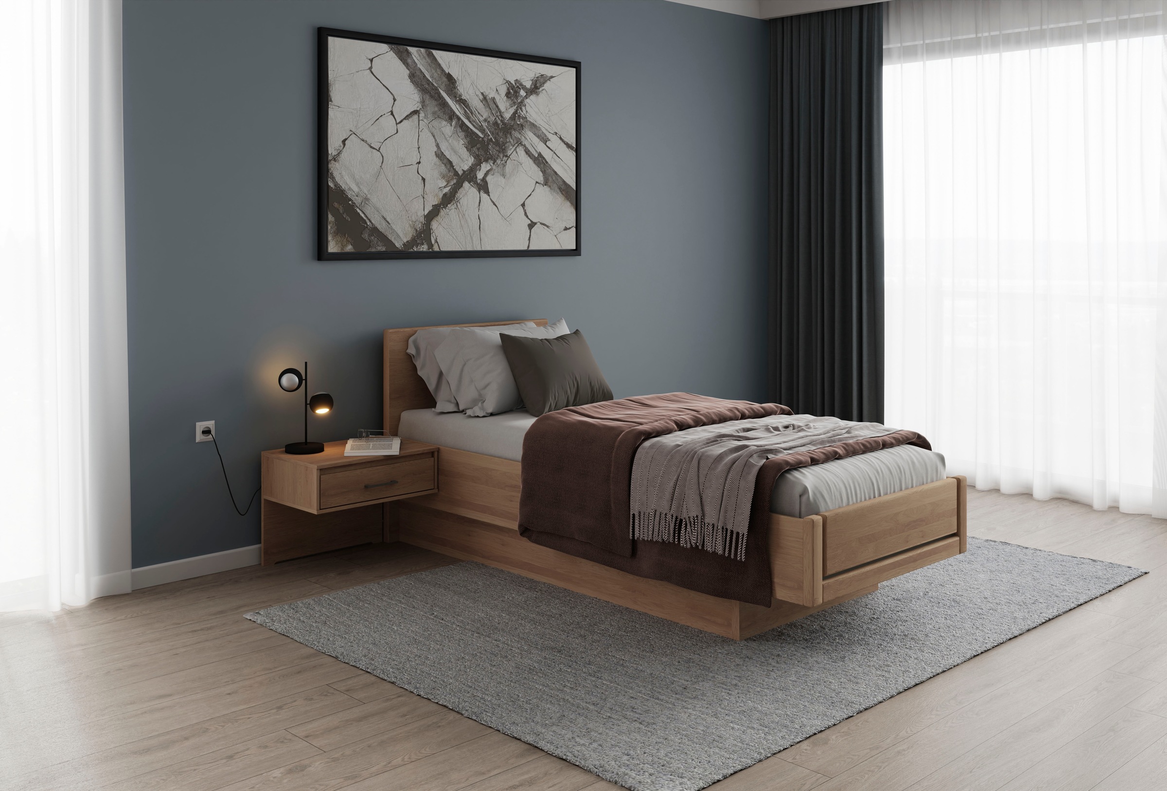 Musterring Holzbett "Sorrent, Bettgestell, Bettrahmen, teilmassiv Eiche", ( günstig online kaufen