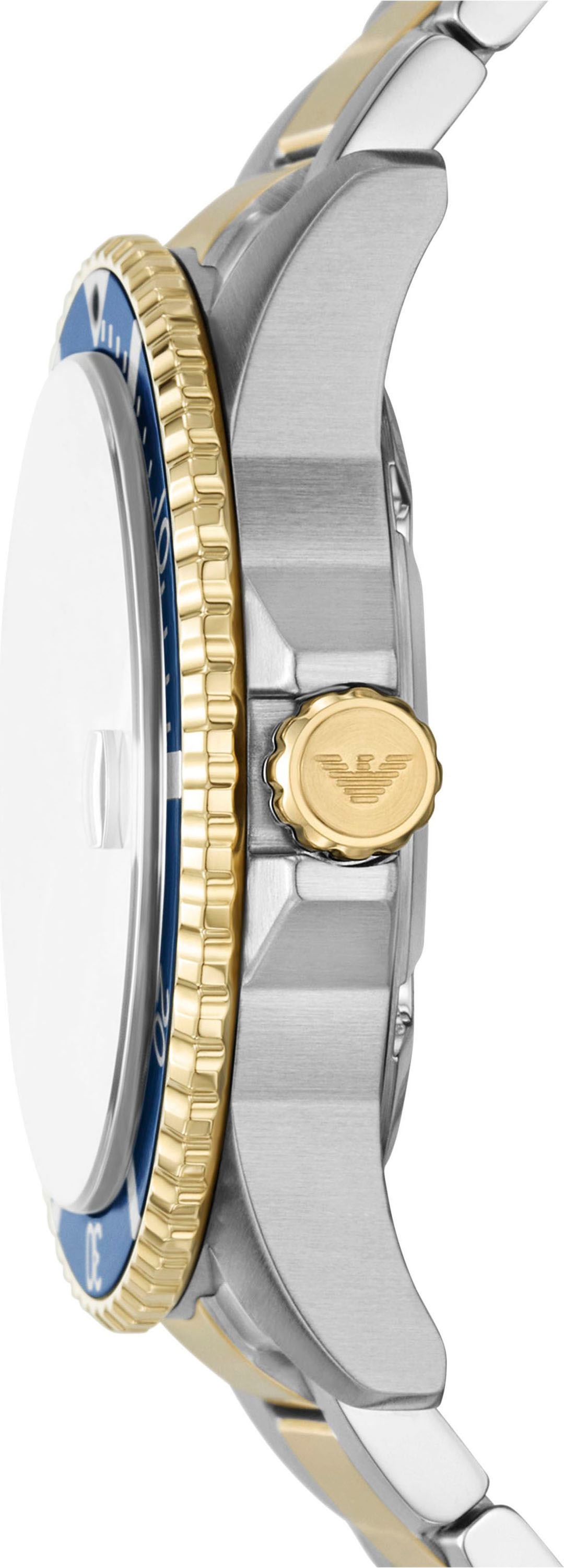 Emporio Armani Quarzuhr, Armbanduhr, Herrenuhr, Edelstahlarmband, analog, Tag