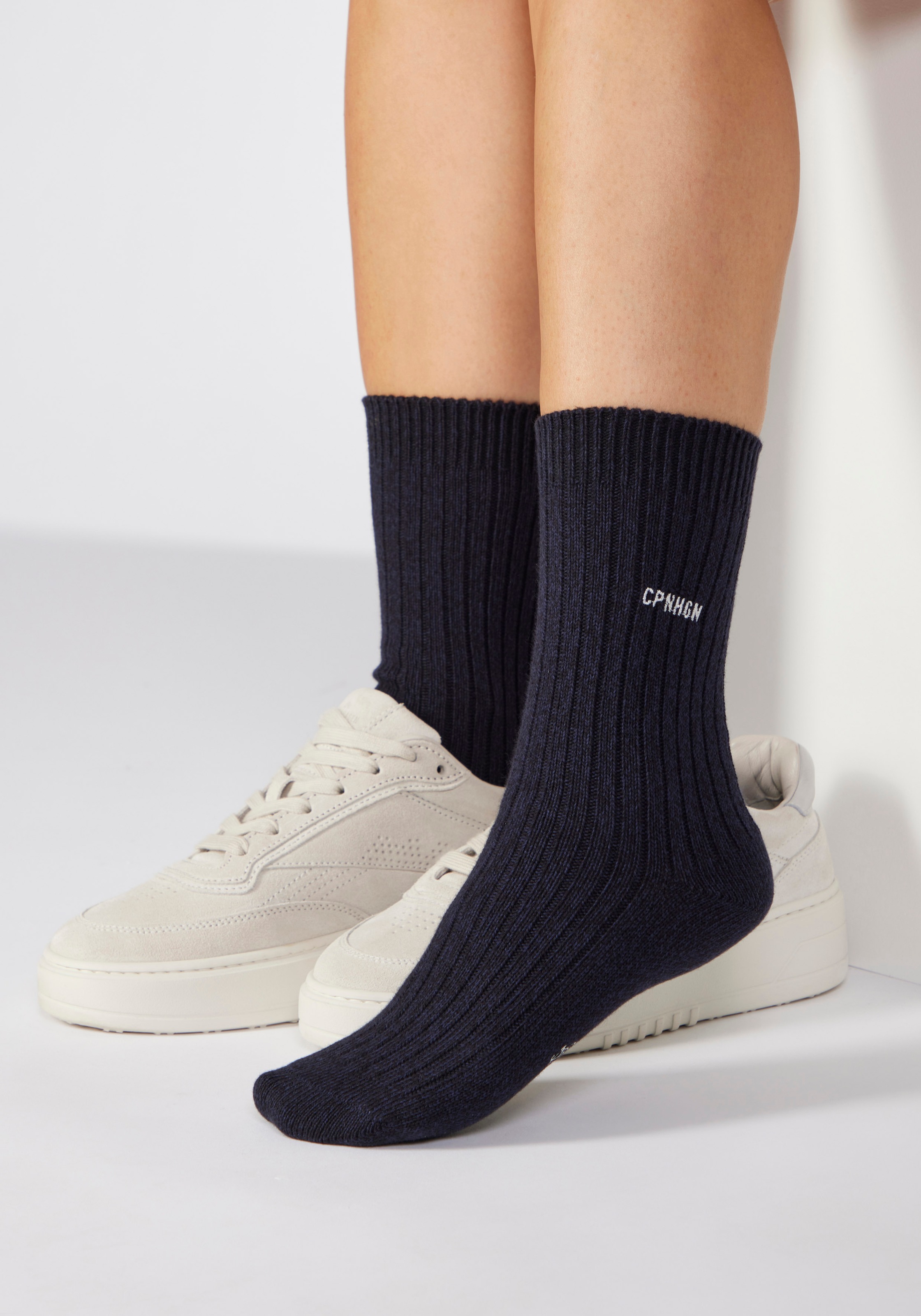 Copenhagen Studios Basicsocken 1 Paar tlg. gerippt mit Logo Stickerei günstig online kaufen
