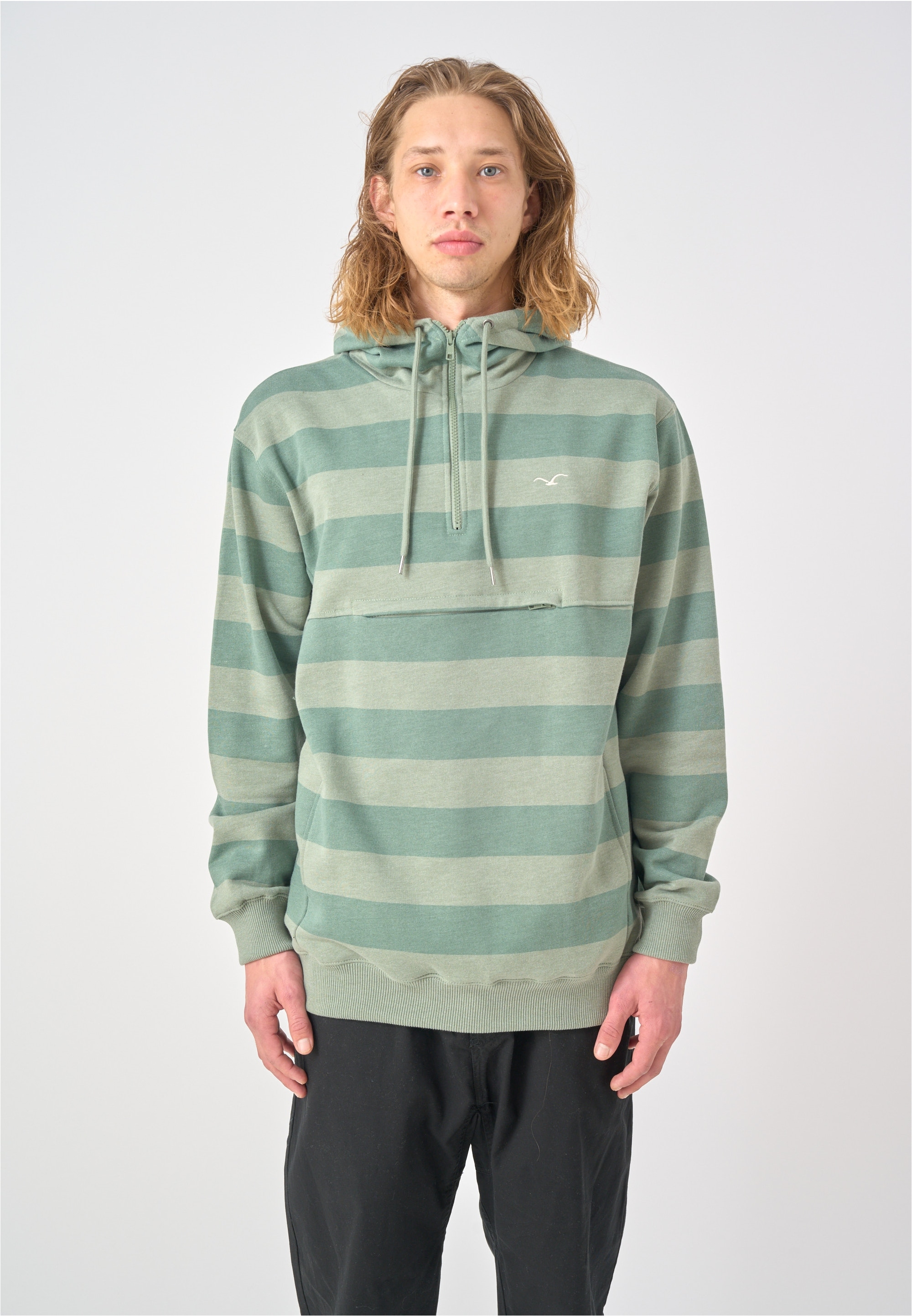 Cleptomanicx Kapuzensweatshirt "Hooded Stripe", mit praktischem Half-Zip günstig online kaufen