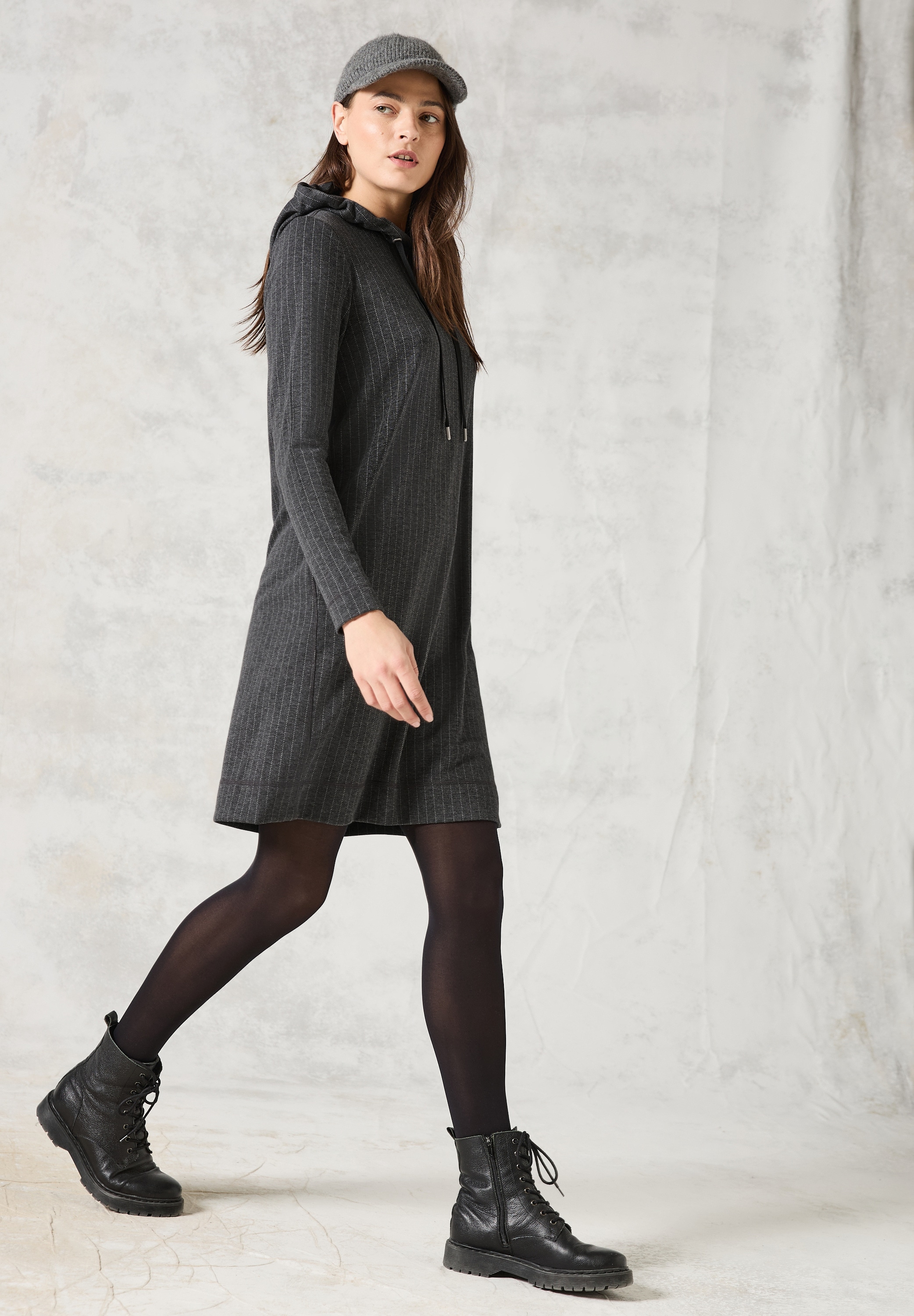 Cecil Midikleid Ohne Taschen mit Kapuze