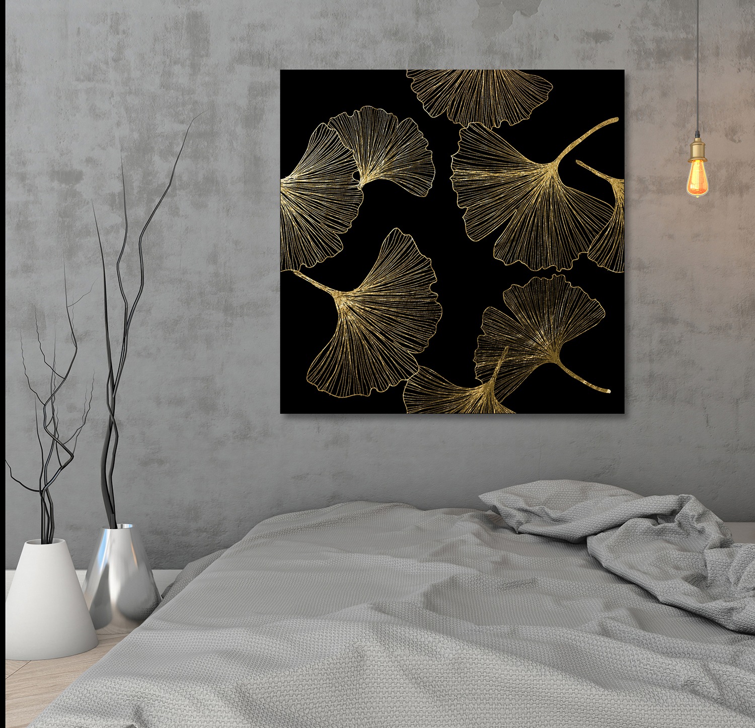 Leonique Acrylglasbild "Blätter - Acrylbilder mit Blattgold veredelt", Pfla günstig online kaufen