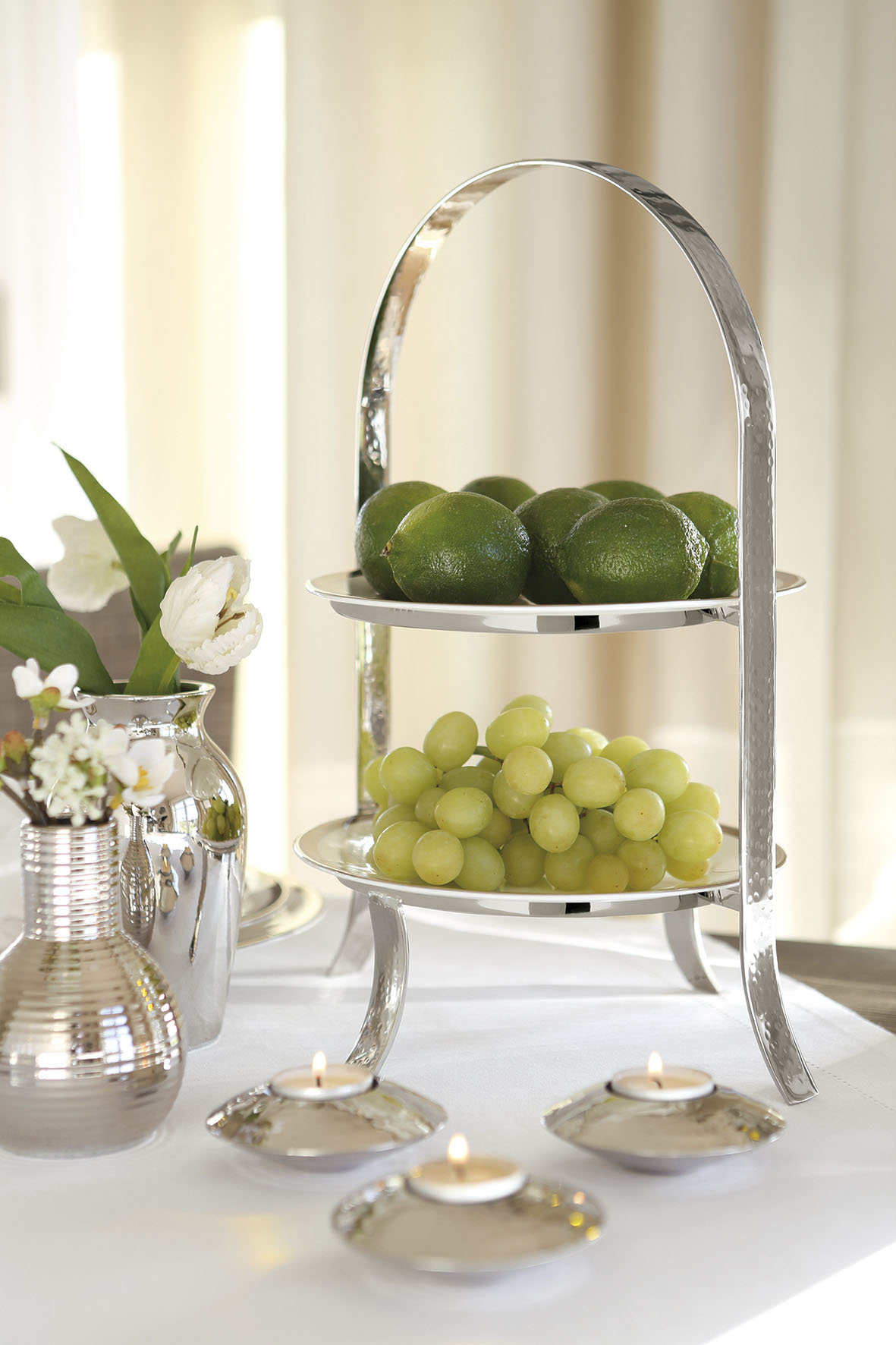Thumbnail - Fink Etagere "PLATE, mit feiner Hammerschlagstruktur", (1 tlg.), für 2 Dessertteller Ø 21 cm