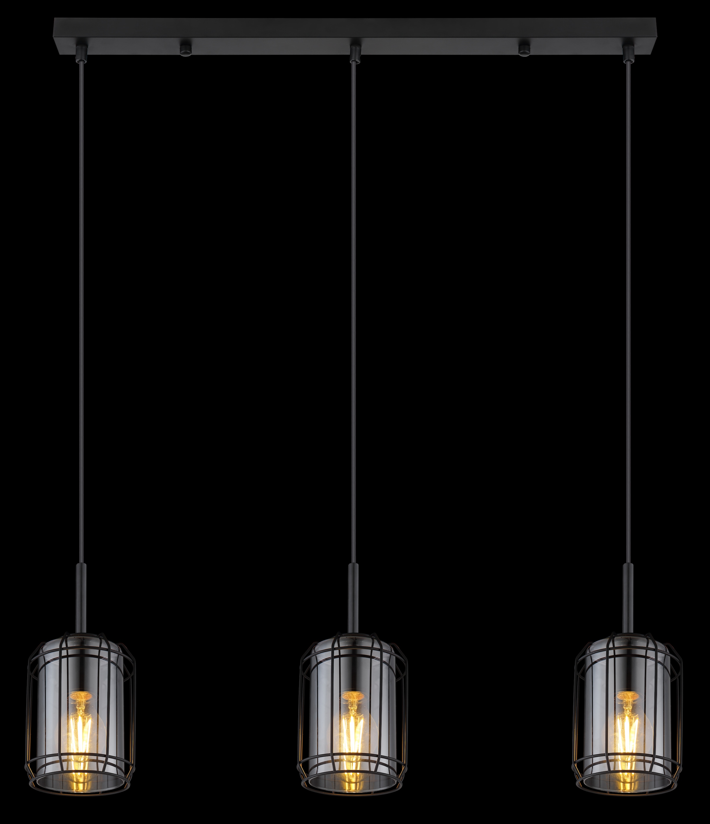GLOBO LIGHTING Hängeleuchte »KAMMI«, Leuchtmittel E27 | ohne Leuchtmittel, Hängelampe/Pendelleuchte/Glas rauchfarben/Höhe kürzbar/Esstisch