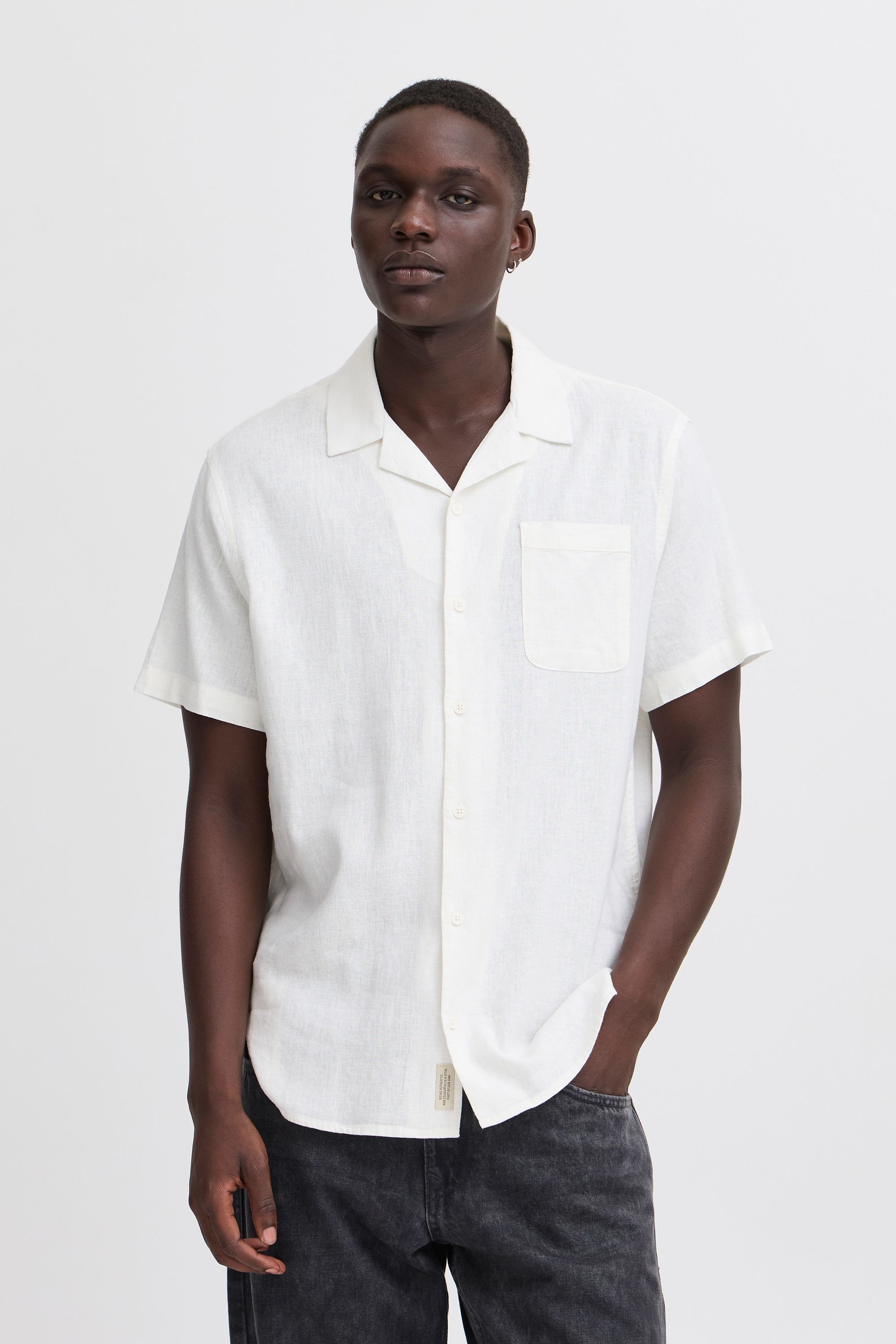 Blend Leinenhemd "BHVictor" Stilvolles Kurzarmhemd aus Leinenmix und Brustt günstig online kaufen