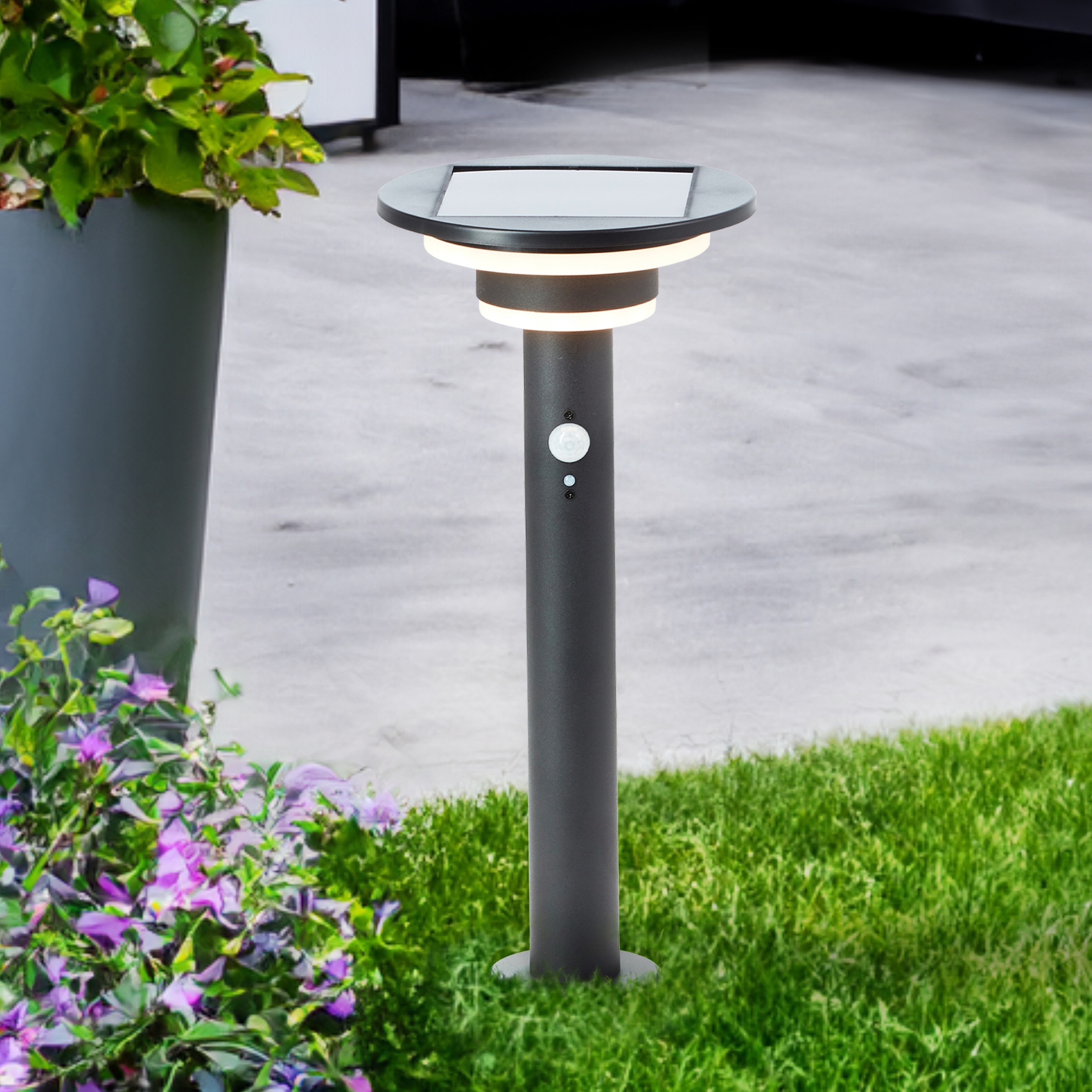 Brilliant LED Sockelleuchte »Garvina«, Solar, 45 cm, 430 lm, 3000 K, Edelstahl, matt schwarz