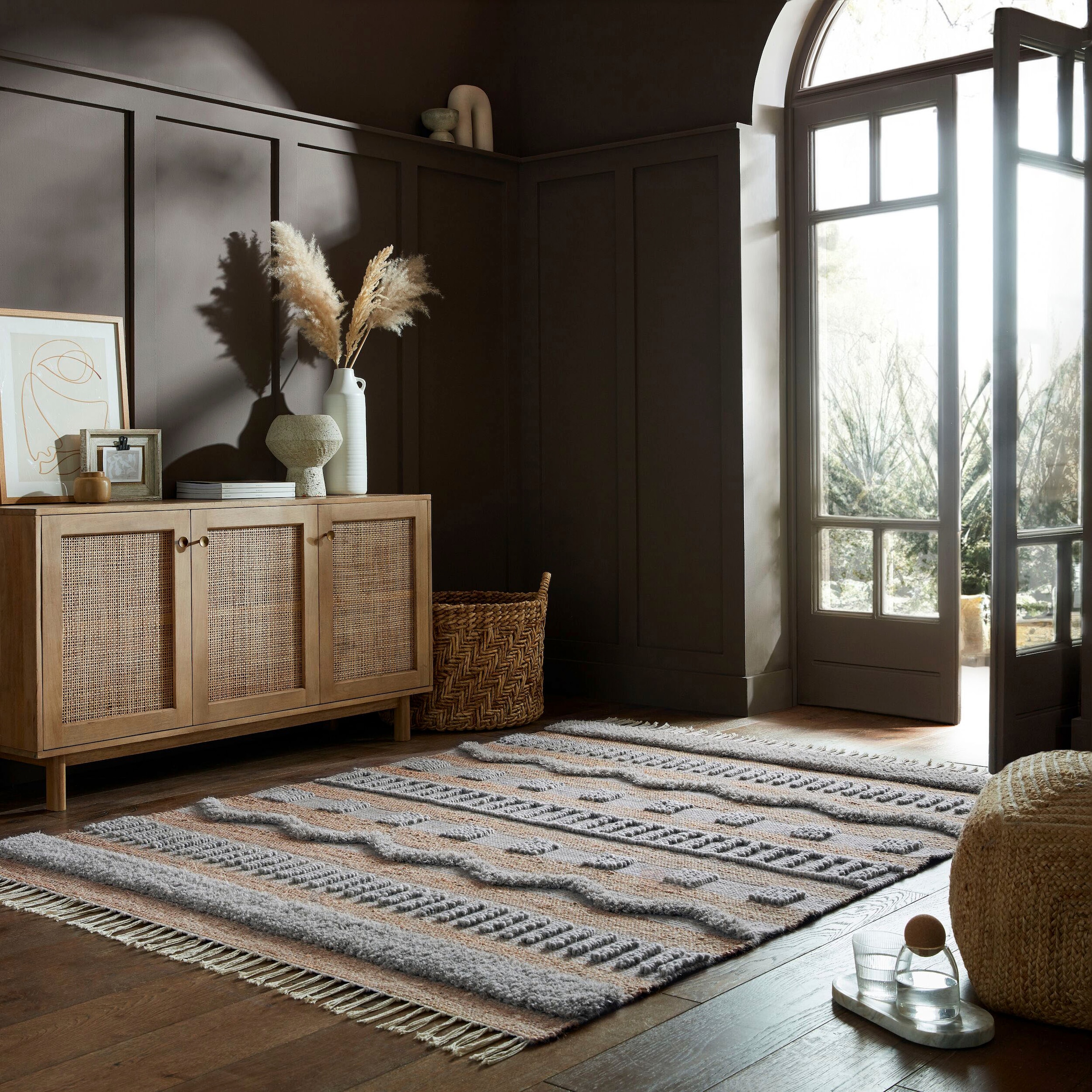 »Medina«, Teppich aus Naturfasern Rechnung Jute auf wie RUGS | & Boho-Look, FLAIR rechteckig, Wolle BAUR