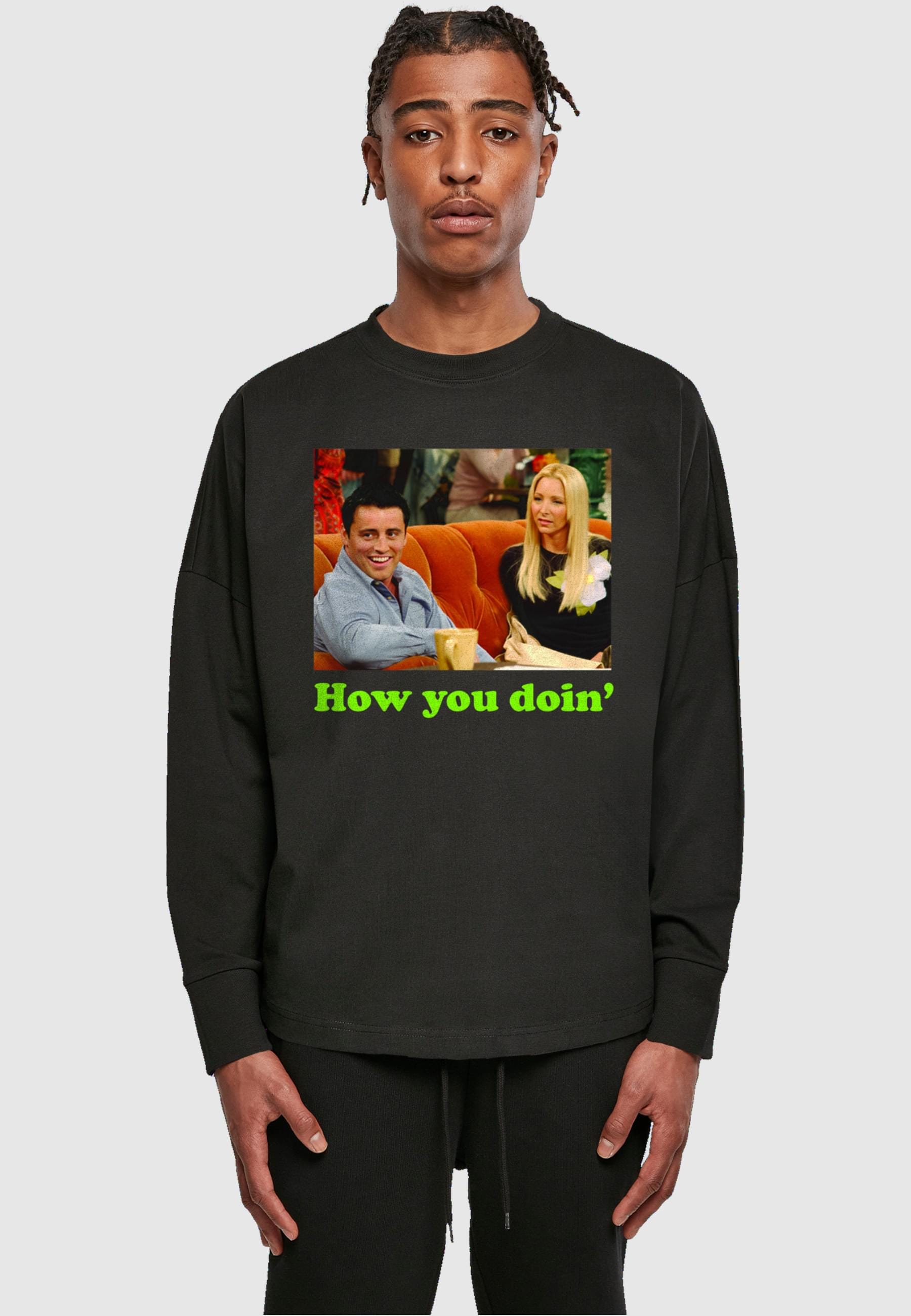 ABSOLUTE CULT Longsleeve »ABSOLUTE CULT Herren Friends - How you Doin Oversize Longsleeve«, (1 tlg.)