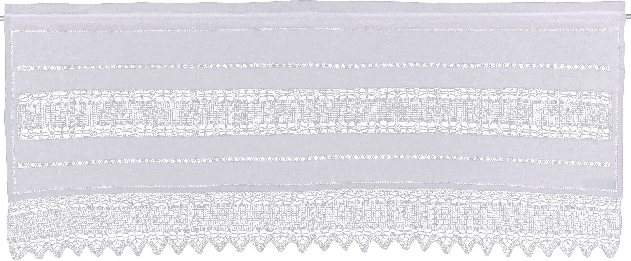 Thumbnail - HOSSNER - ART OF HOME DECO Querbehang "Birnhorn" Stangendurchzug 1 Stk. tlg. Häkelspitze - ECHTE Handarbeit