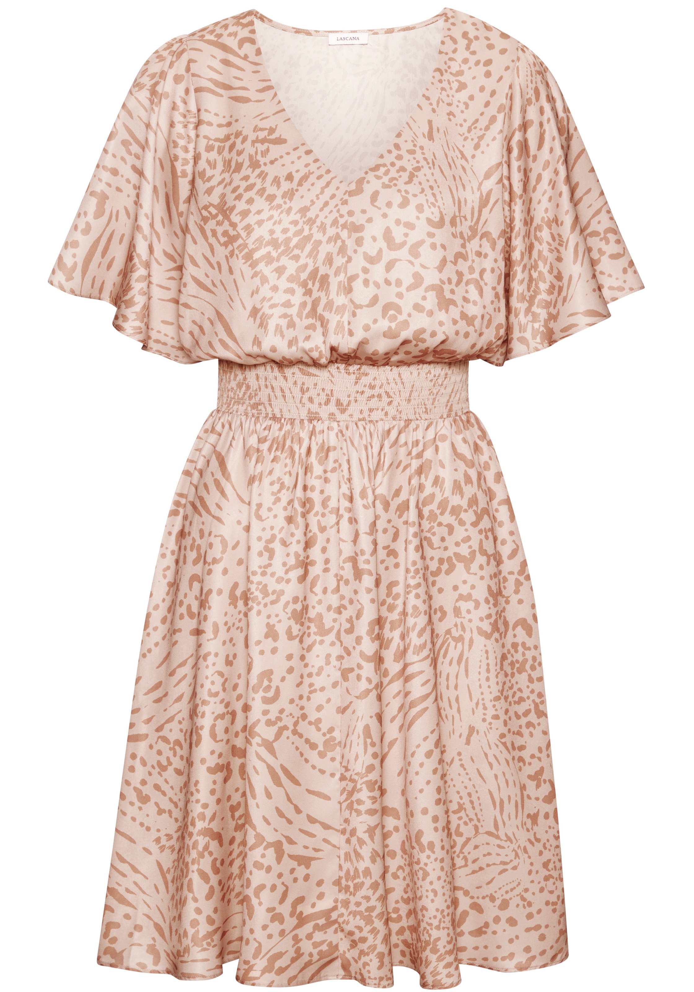 LASCANA Sommerkleid, mit Animalprint und Fledermausärmeln, Satinoptik, eleg günstig online kaufen