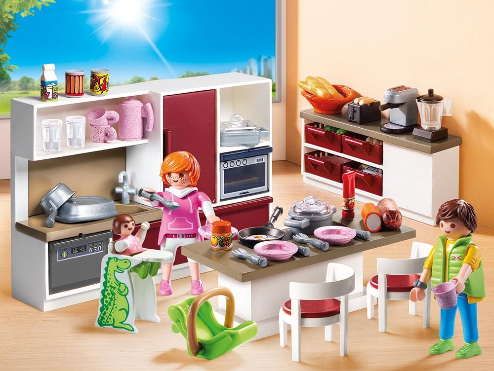 Playmobil® Konstruktions-Spielset »Große Familienküche (9269), City Life«, Made in Germany