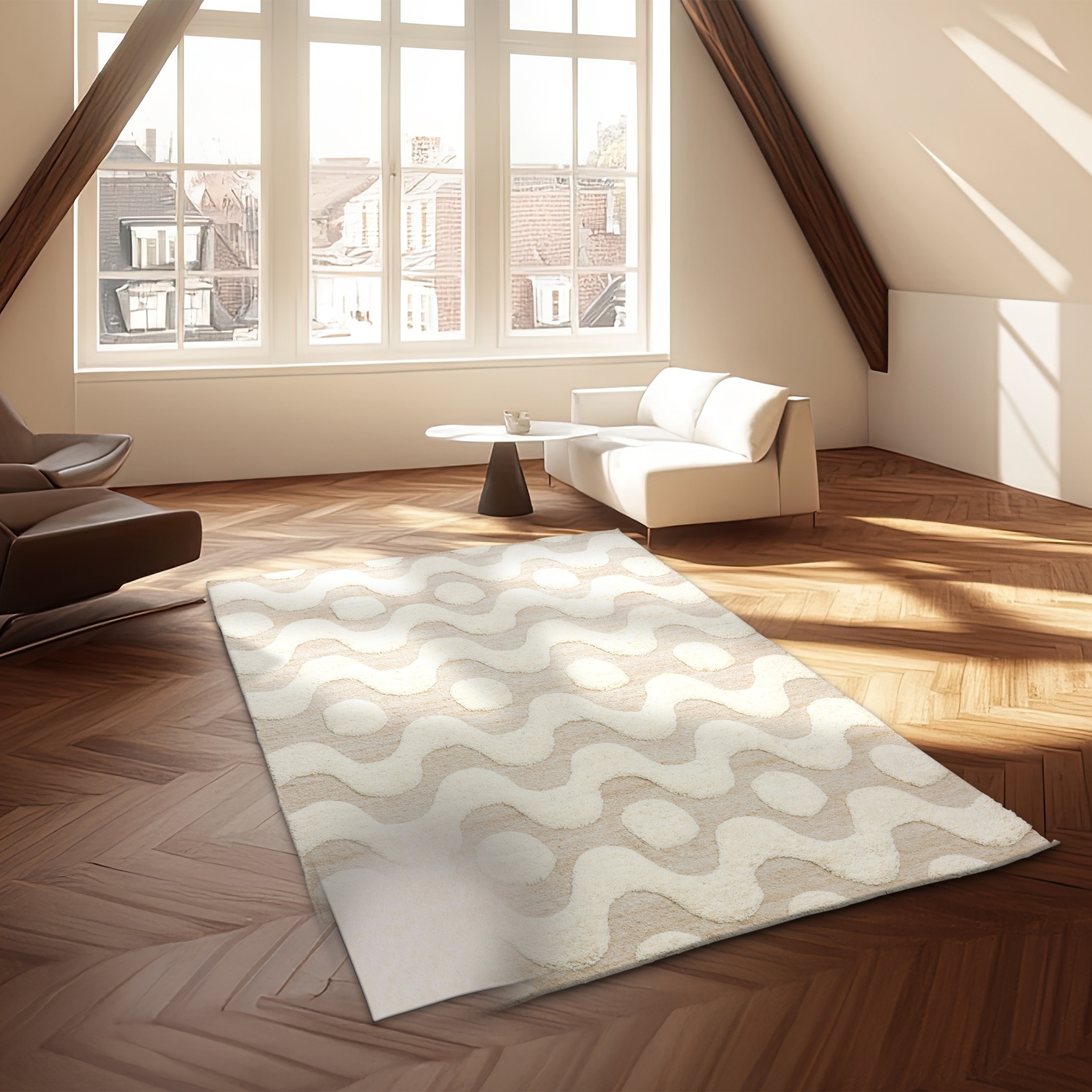 SCHÖNER WOHNEN-Kollektion Teppich »Milena« rechteckig 20 mm Höhe Linien, Punkte, Modern, Hoch Tief Struktur, weich, Wohnzimmer