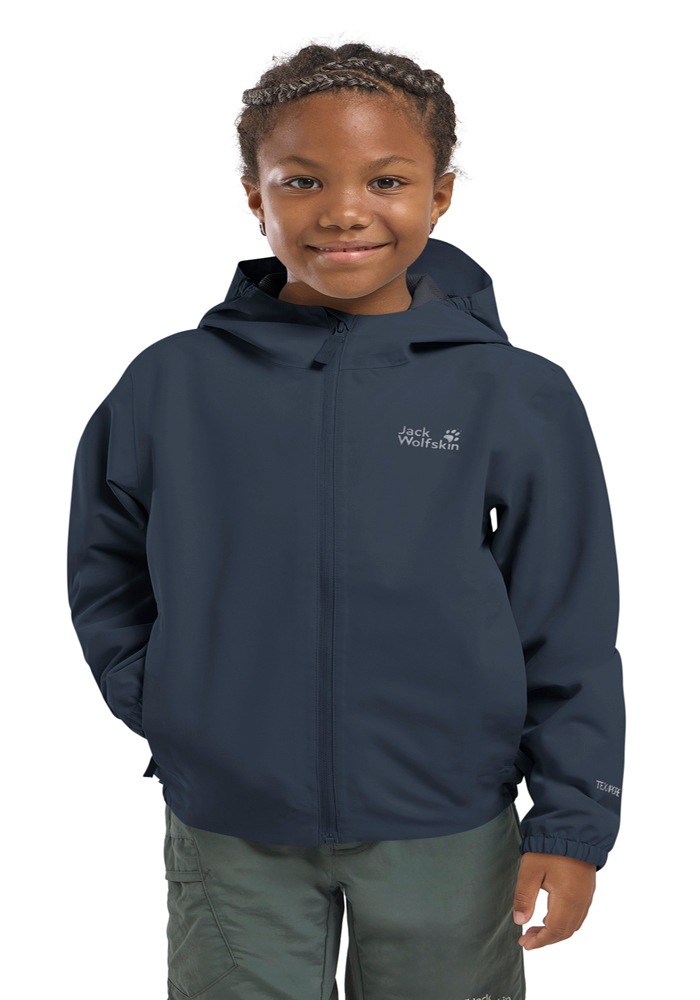 Outdoorjacke JACK WOLFSKIN "FLAZE JACKET K", Kinder, Gr. 116, midnightsky, Obermaterial: 100% POLYESTER. Futter: 100% POLYESTER, Jacken Outdoorjacke 4
