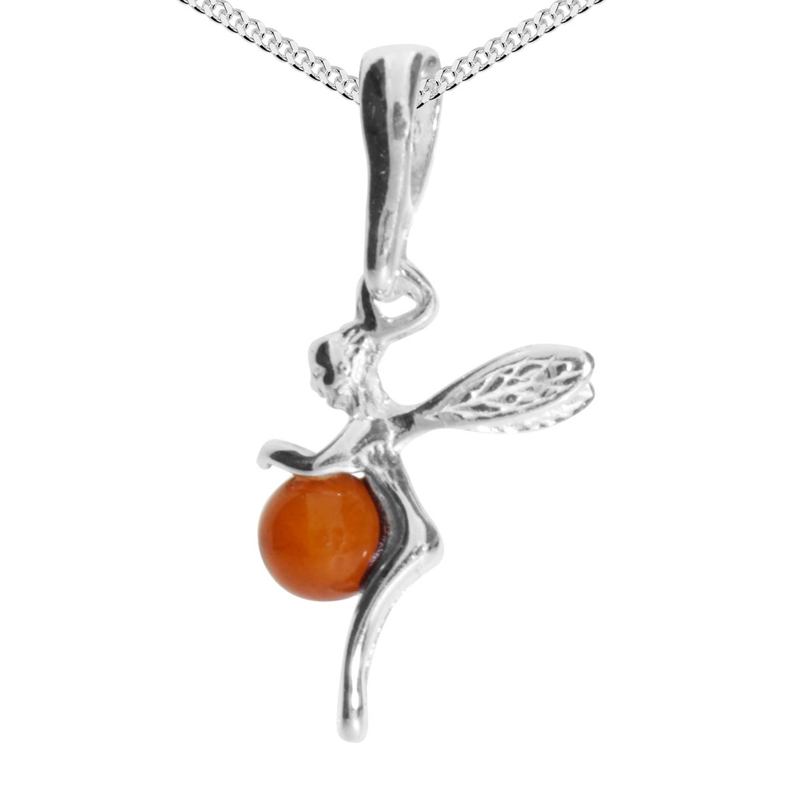 Kette mit Anhänger OSTSEE-SCHMUCK "Ostsee-Schmuck Kette mit Anhänger Elfe Kette mit Anhänger Elfe" Gr. 50, silber, Halsketten, Damen, 50cm, Silber 925 (Sterlingsilber), L: 42 4
