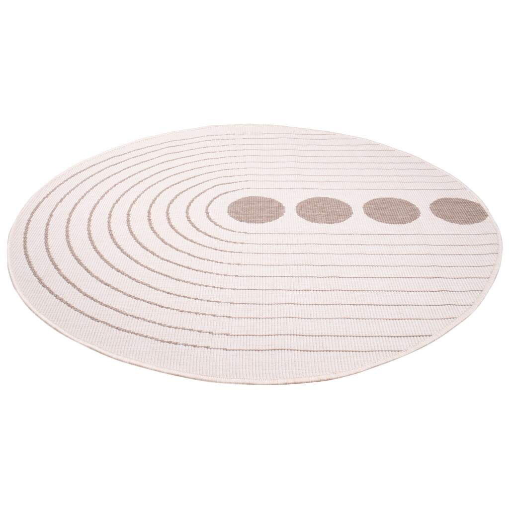 Carpet City Outdoorteppich »DUO RUG 5739«, rund, 5 mm Höhe, Wendeteppich Wetterfest In- & Outdoor, Balkon, Terrasse, Wohnzimmer