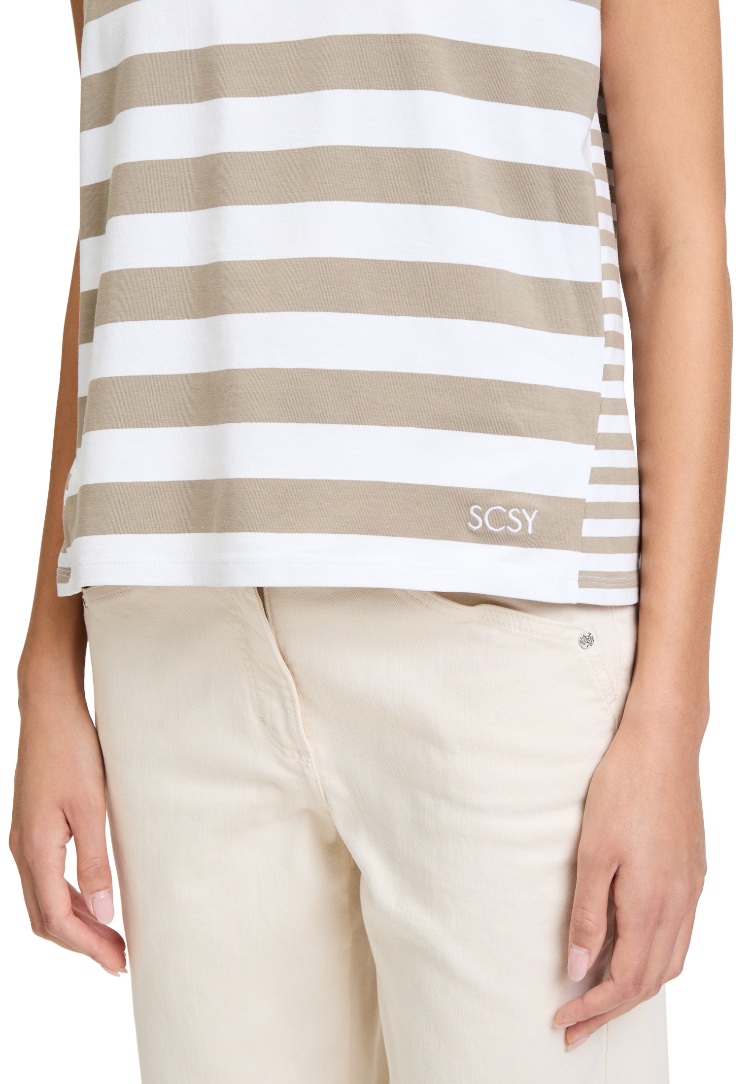 Betty Barclay Kurzarmshirt »Betty Barclay Basic Shirt mit Streifen«, (1 tlg.), Materialmix