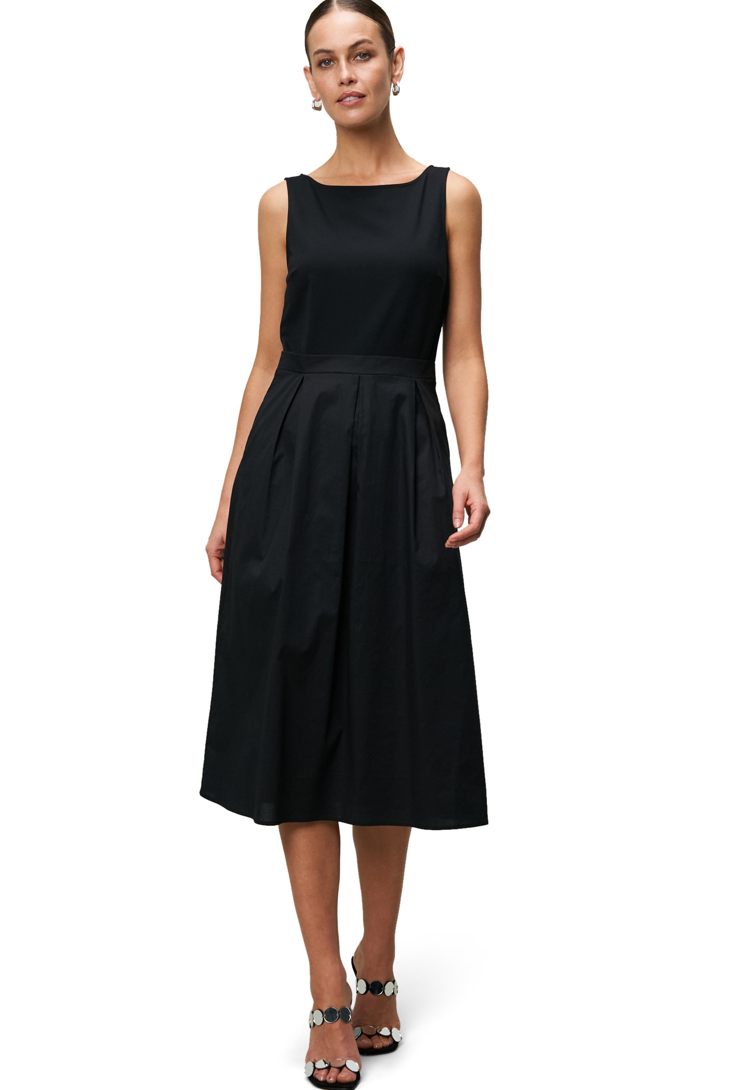 Zero Midikleid »zero Midikleid 2-in1-Optik ausgestellt«, Falten