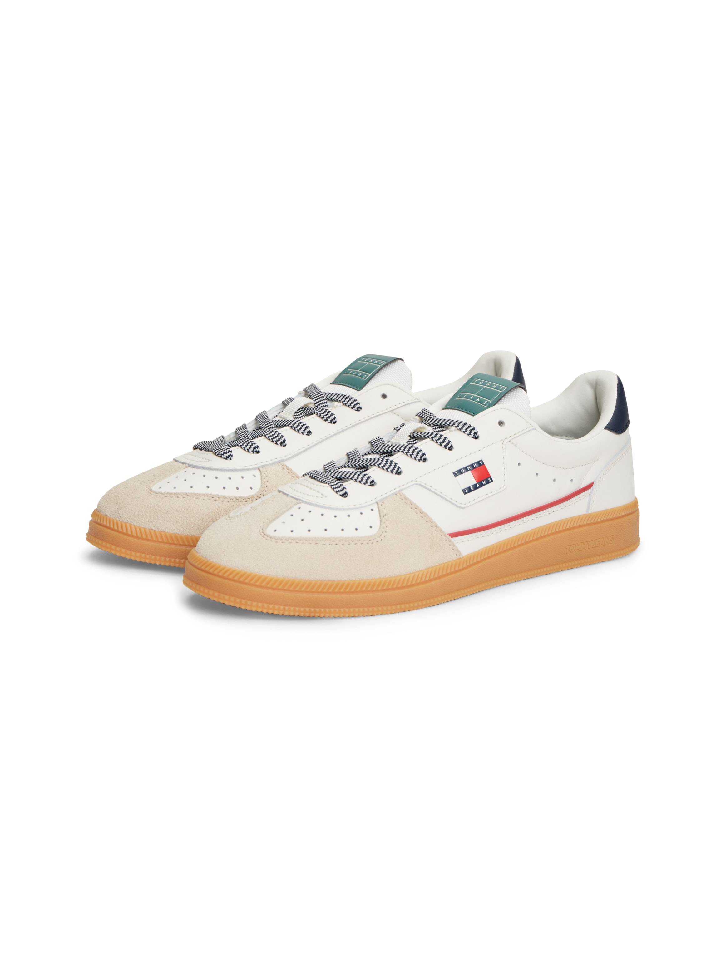 Tommy Jeans Sneaker "THE GREENWICH EDGE LEATHER" Freizeitschuh, Halbschuh, Schnürschuh mit vielen farbigen Details