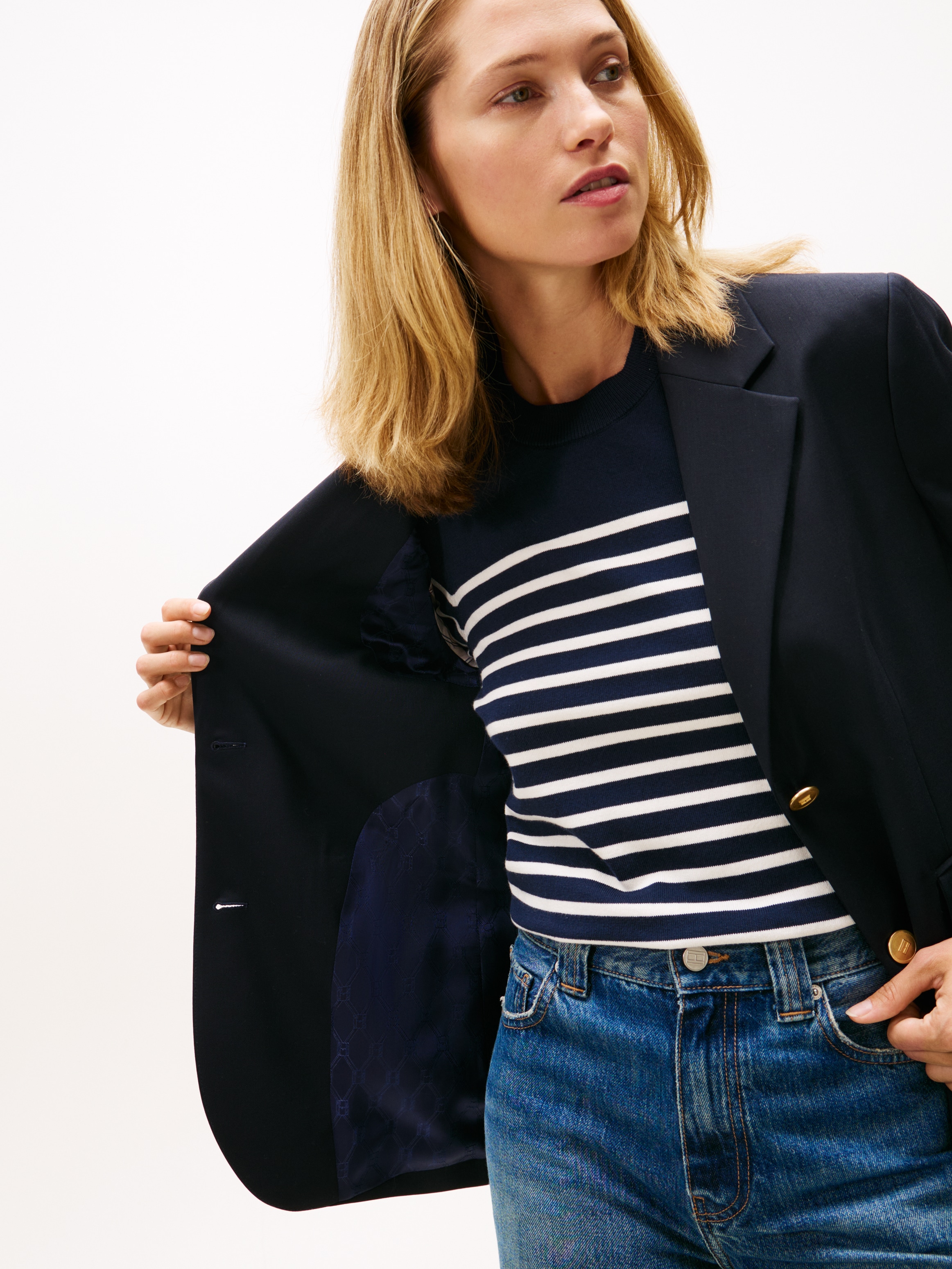 Tommy Hilfiger Longblazer »TIMELESS WOOL REG STRT SB BLAZER«, mit Wolle