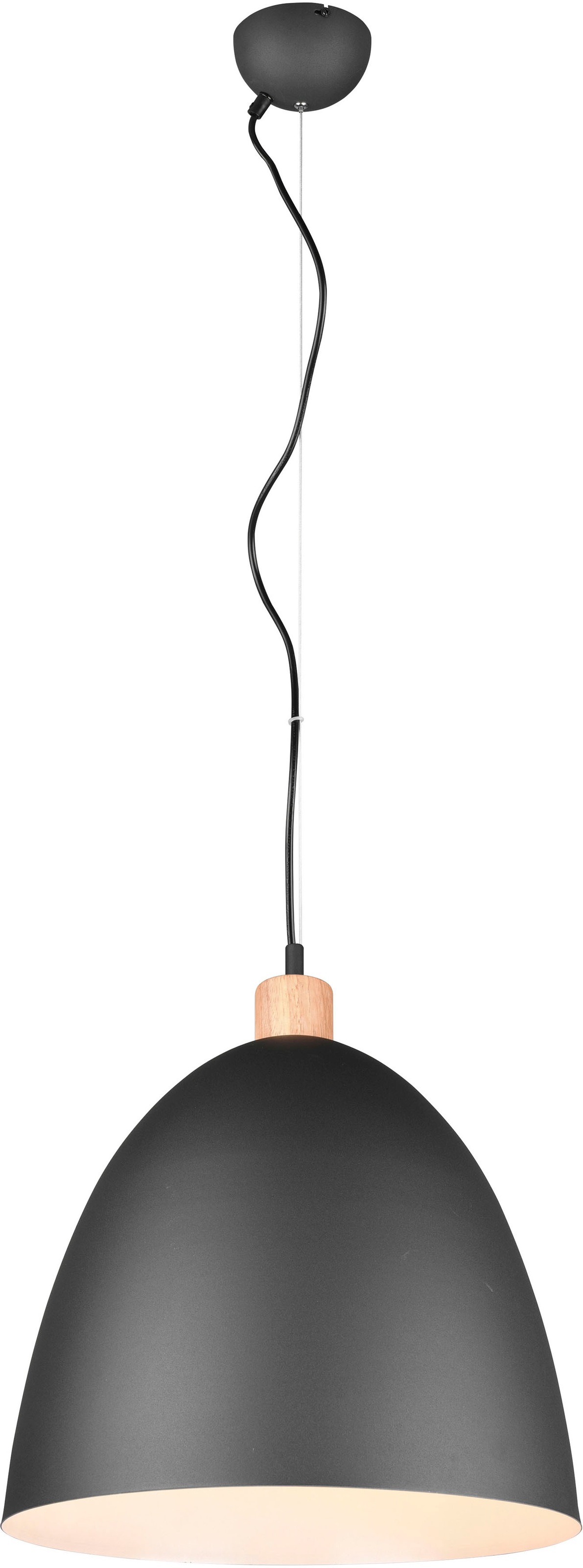 REALITY Leuchten Pendelleuchte »Jagger«, 1 flammig, Leuchtmittel E27 | ohne Leuchtmittel, Hängelampe Metall + Holzoptik, exkl 1xE27 max 60W, höhenverstellbar