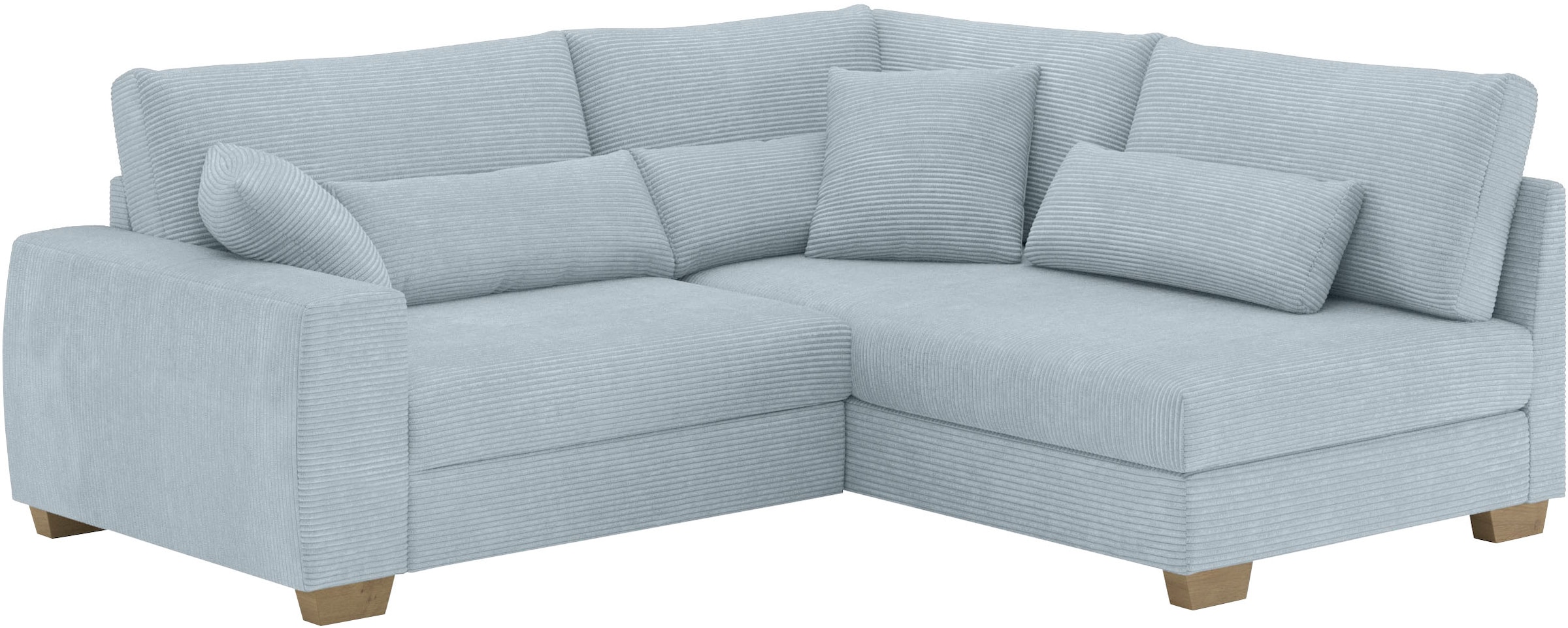 Mr. Couch Ecksofa »Helena L-Form, bis 140 kg belastbar«, mit Taschenfederkern, wahlweise mit Bettfunktion