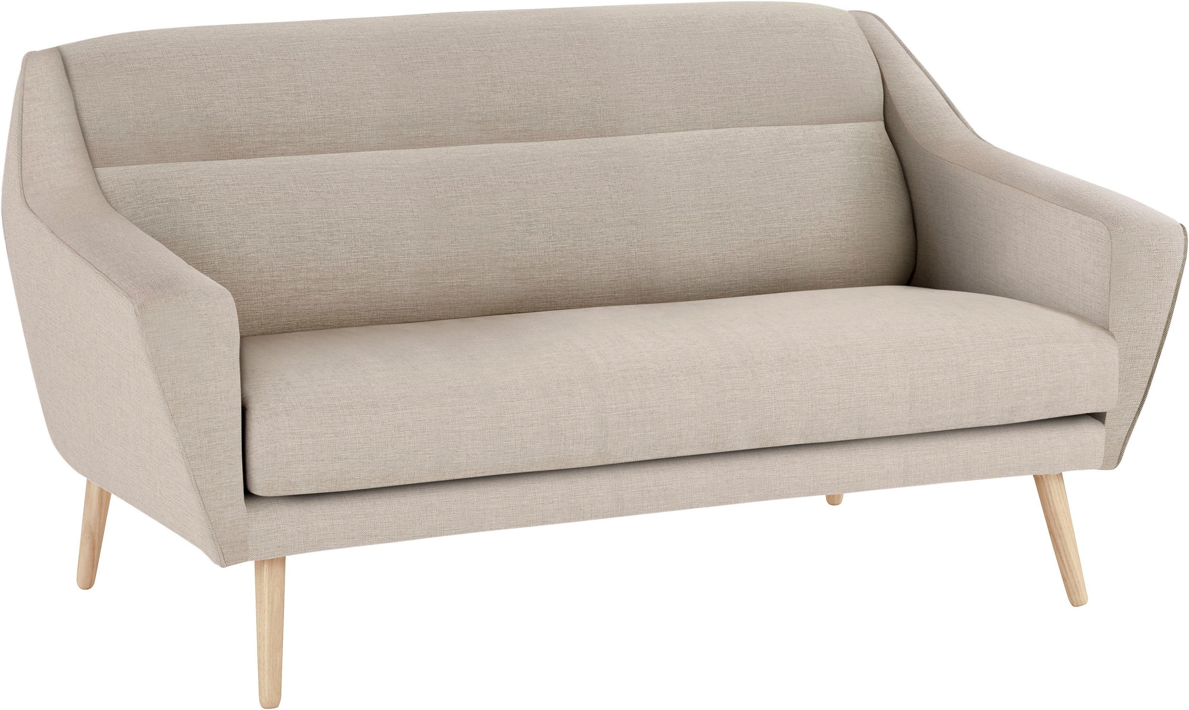 OTTO home 2-Sitzer "Bille" mit Naht im Rückenkissen und Eiche-Beinen, Desig günstig online kaufen