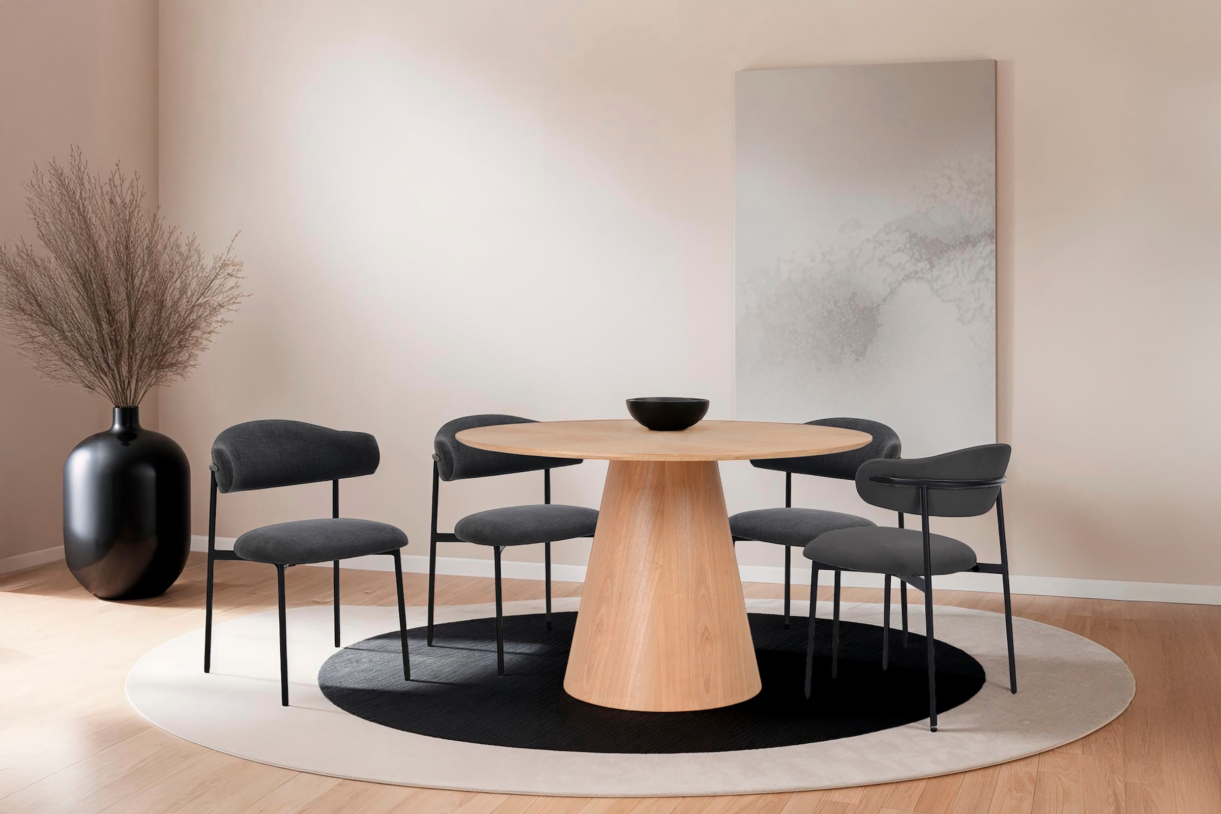 byLIVING Esstisch »Rond«, mit Echtholz-Furnier Eiche natur,rund, Durchmesser 120 cm