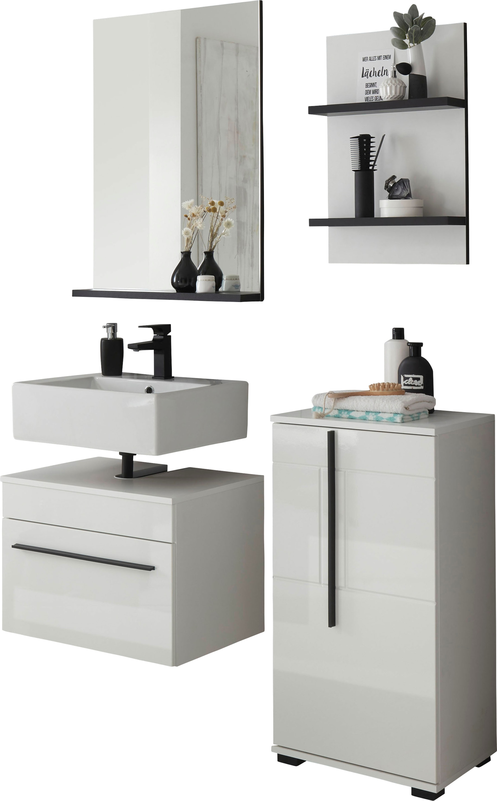 INOSIGN Badmöbel-Set "Cantara", (Set, 4 St.), Fronten in Hochglanz günstig online kaufen