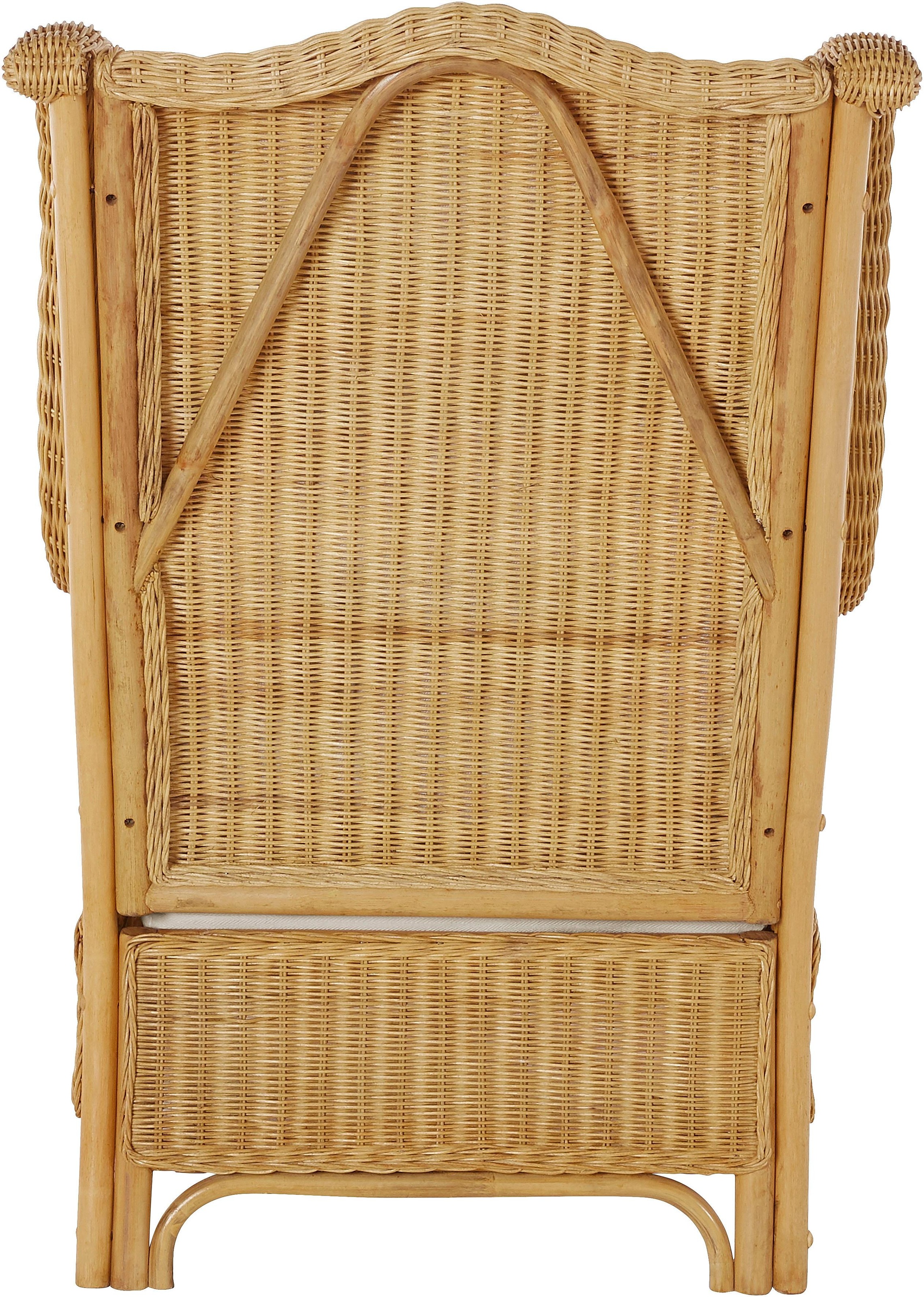 Home affaire Rattanstuhl »Frieda«, (Set), 2 St., mit Sitzhocker, inkl. Kissenauflagen