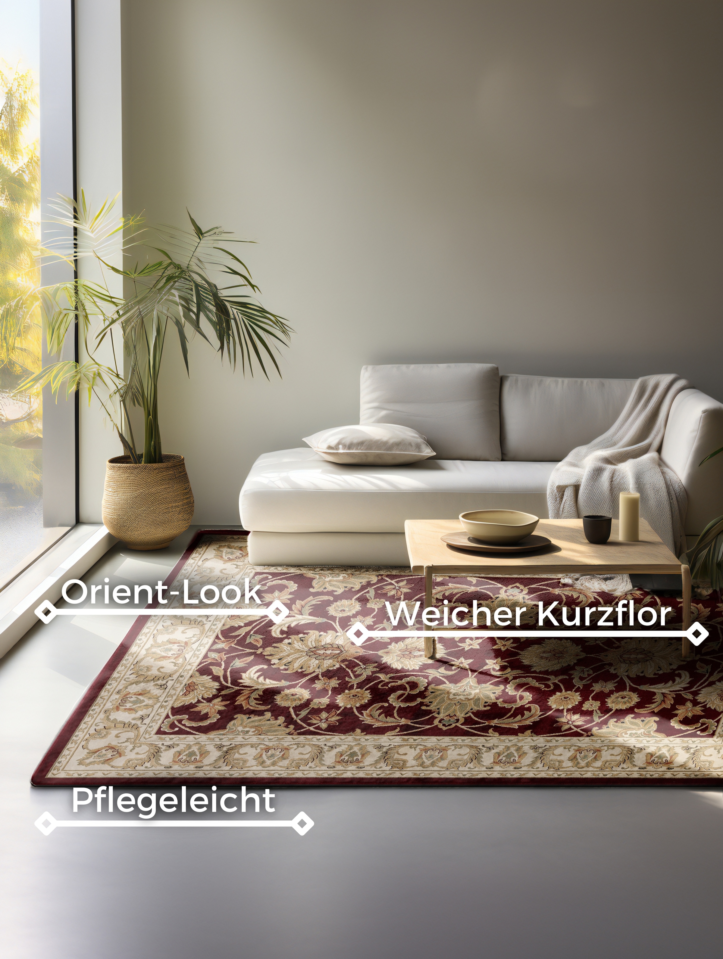 NOURISTAN Teppich »Harirud«, rechteckig, 8 mm Höhe, Orient Optik, strapazierfähig, pflegeleicht, robust