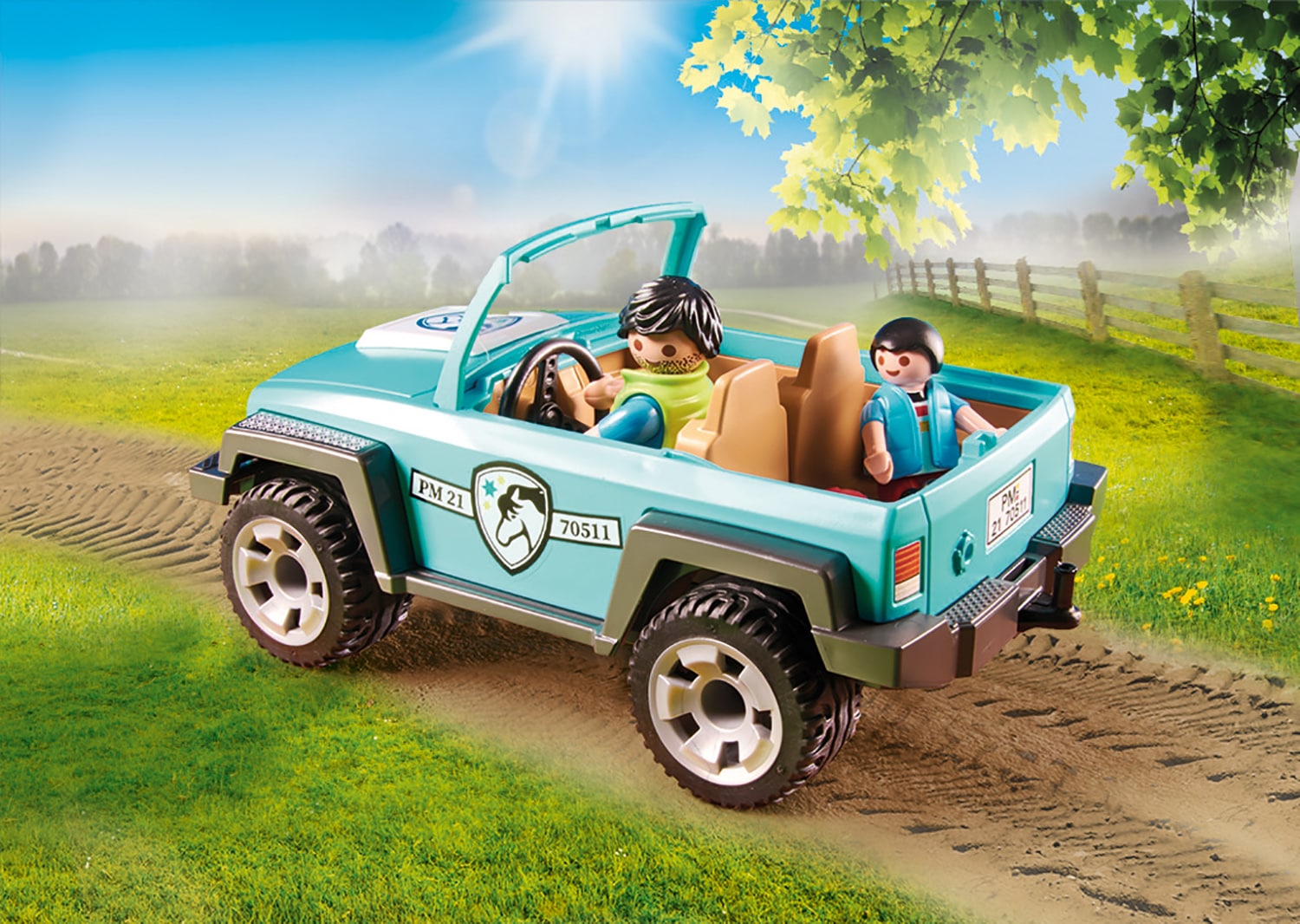 Playmobil® Konstruktions-Spielset »PKW mit Ponyanhänger (70511), Country«, (44 St.), Made in Germany