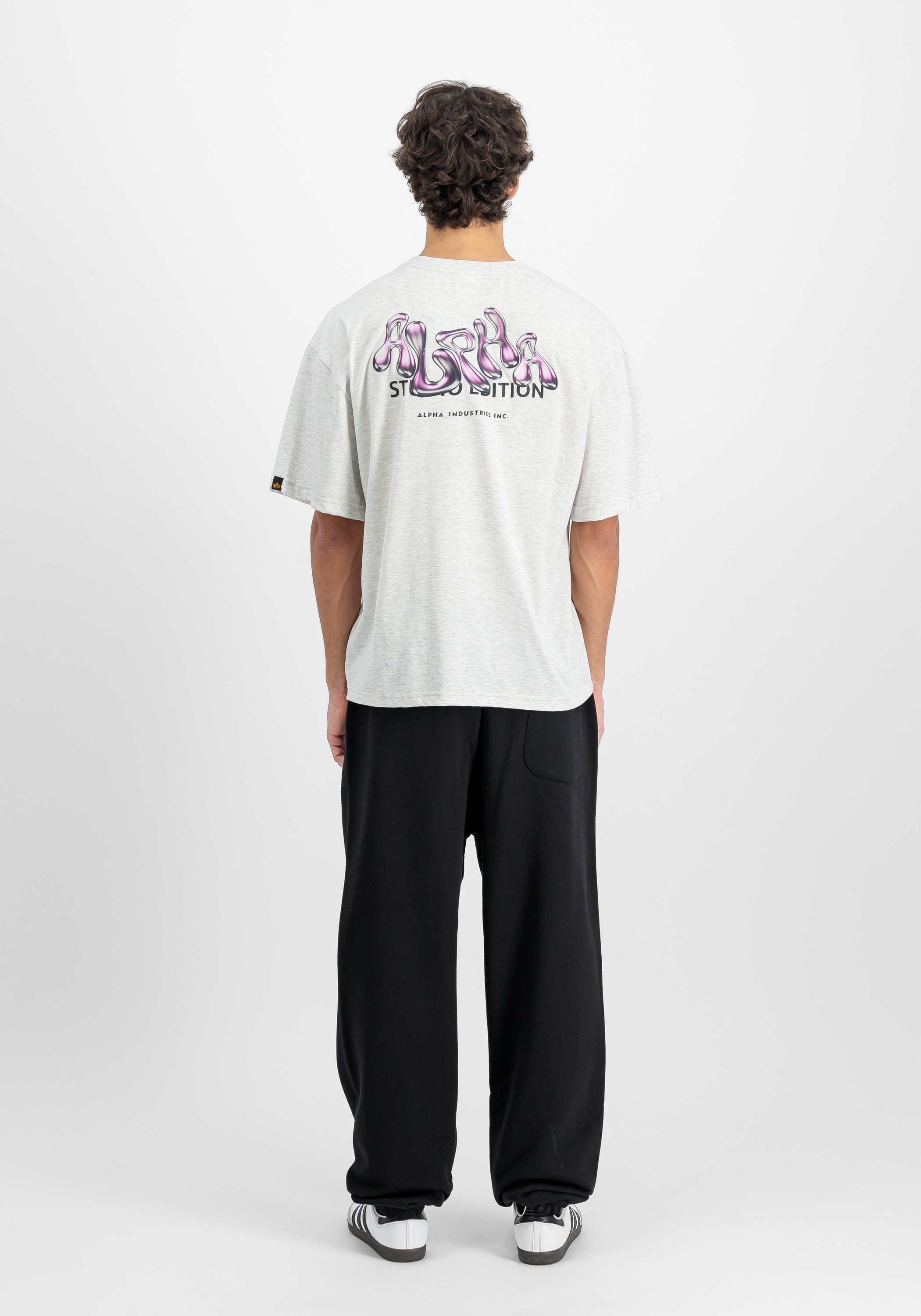 Alpha Industries Studio Edition Backprint T-Shirt Pastel Grey Melange XXL 3